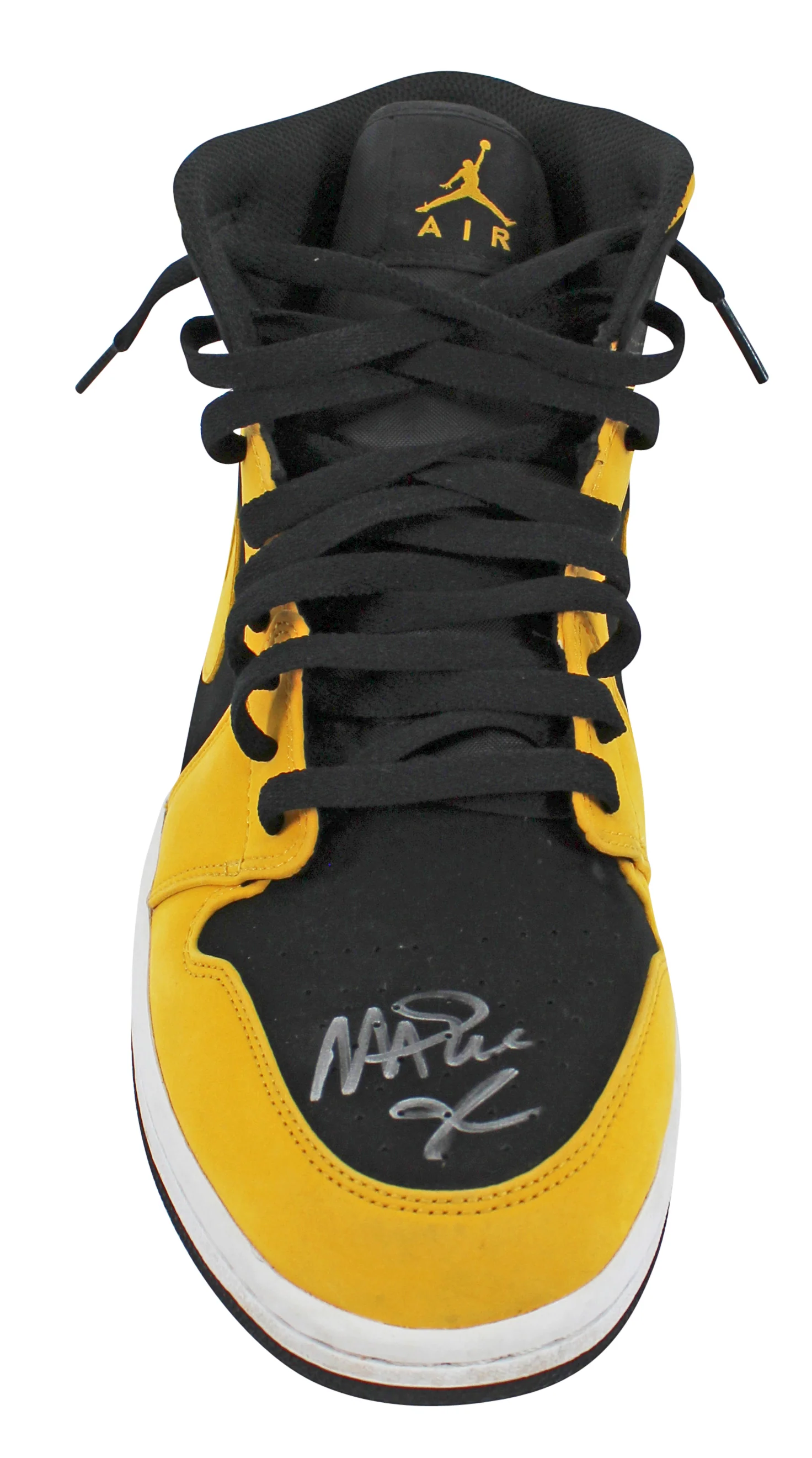 Lakers Magic Johnson Signed 2018 Nike Air Jordan 1 Mid Size 10 Shoes w/ Box BAS - Image 4