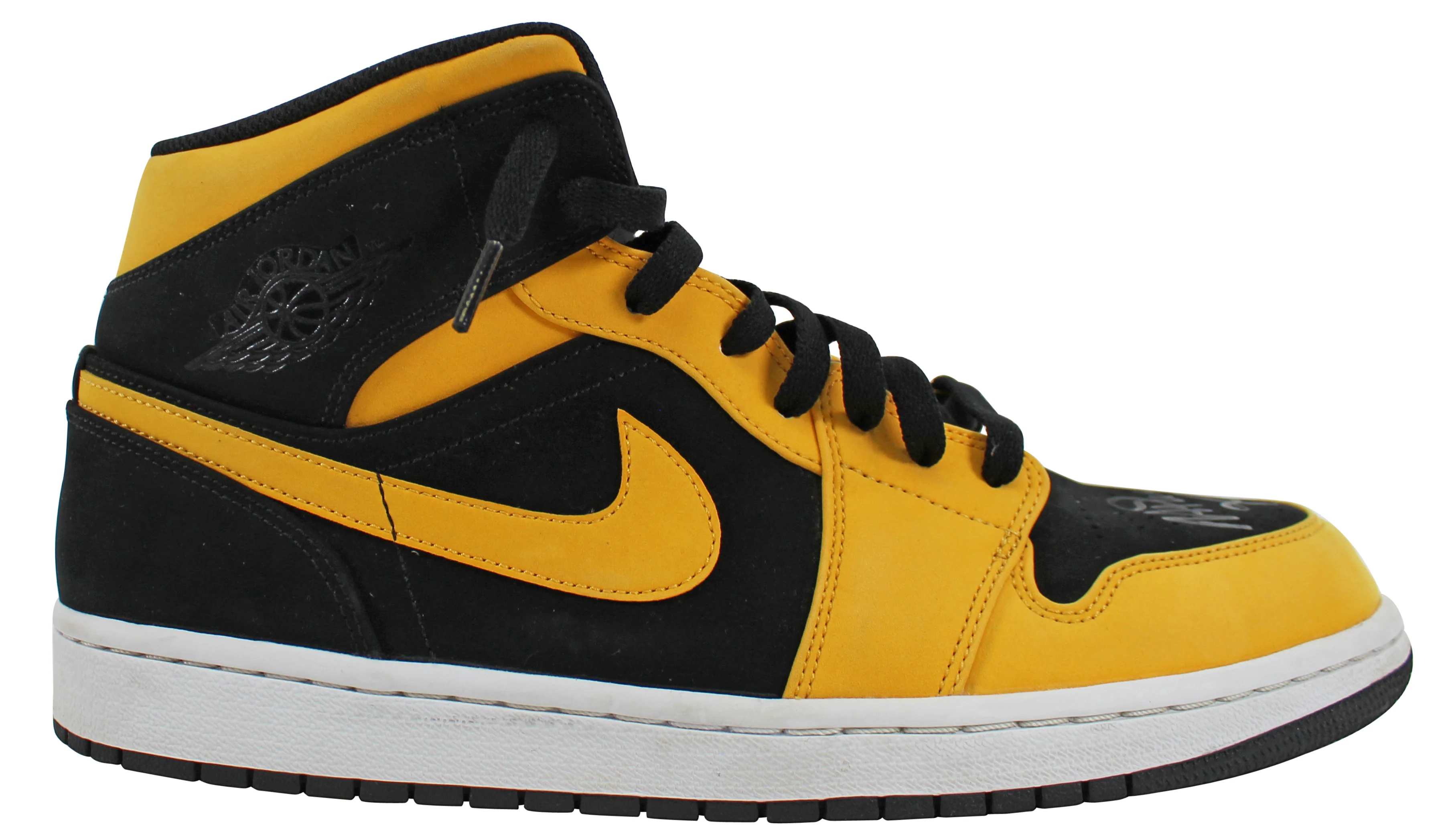 Lakers Magic Johnson Signed 2018 Nike Air Jordan 1 Mid Size 10 Shoes w/ Box BAS - Image 5