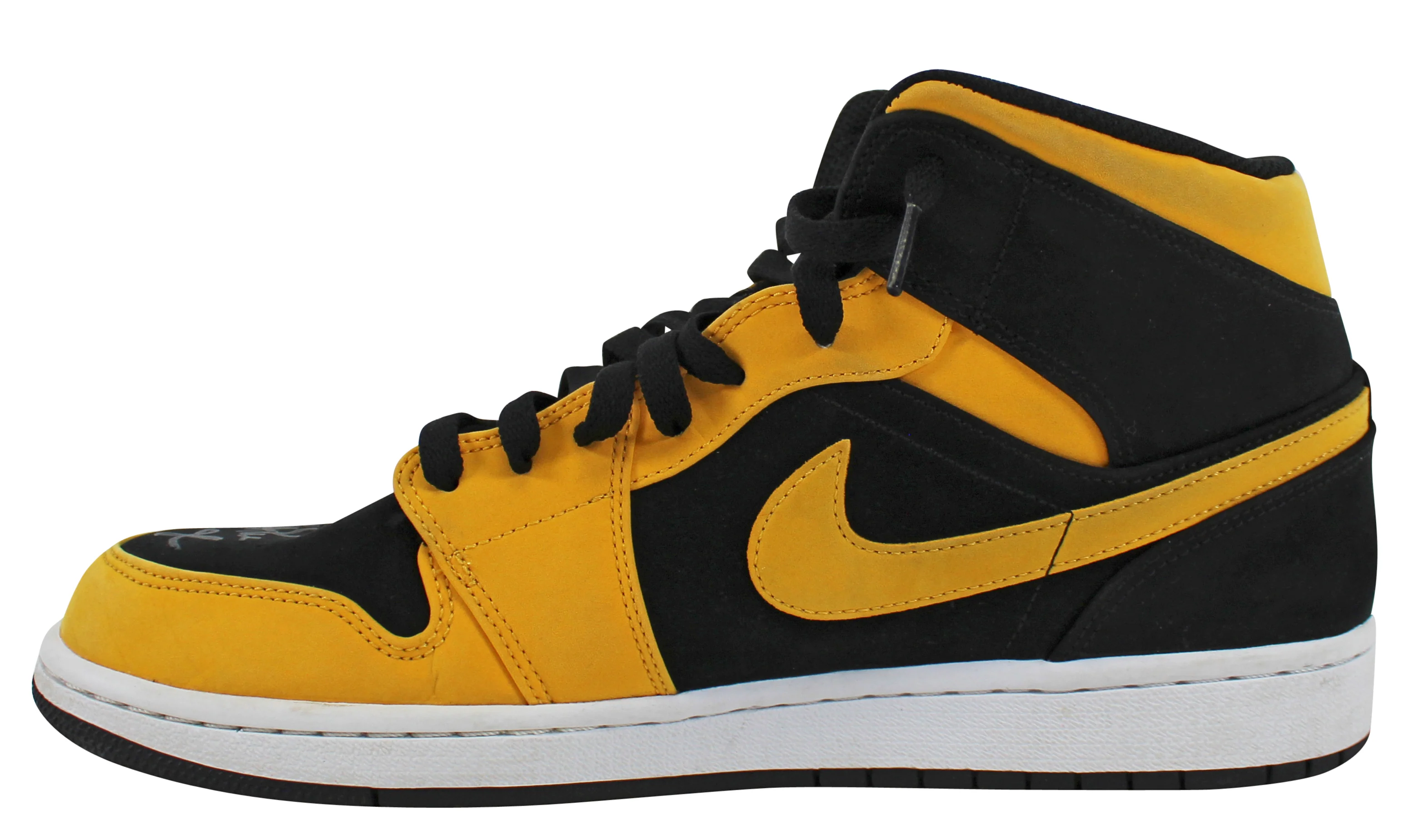 Lakers Magic Johnson Signed 2018 Nike Air Jordan 1 Mid Size 10 Shoes w/ Box BAS - Image 6