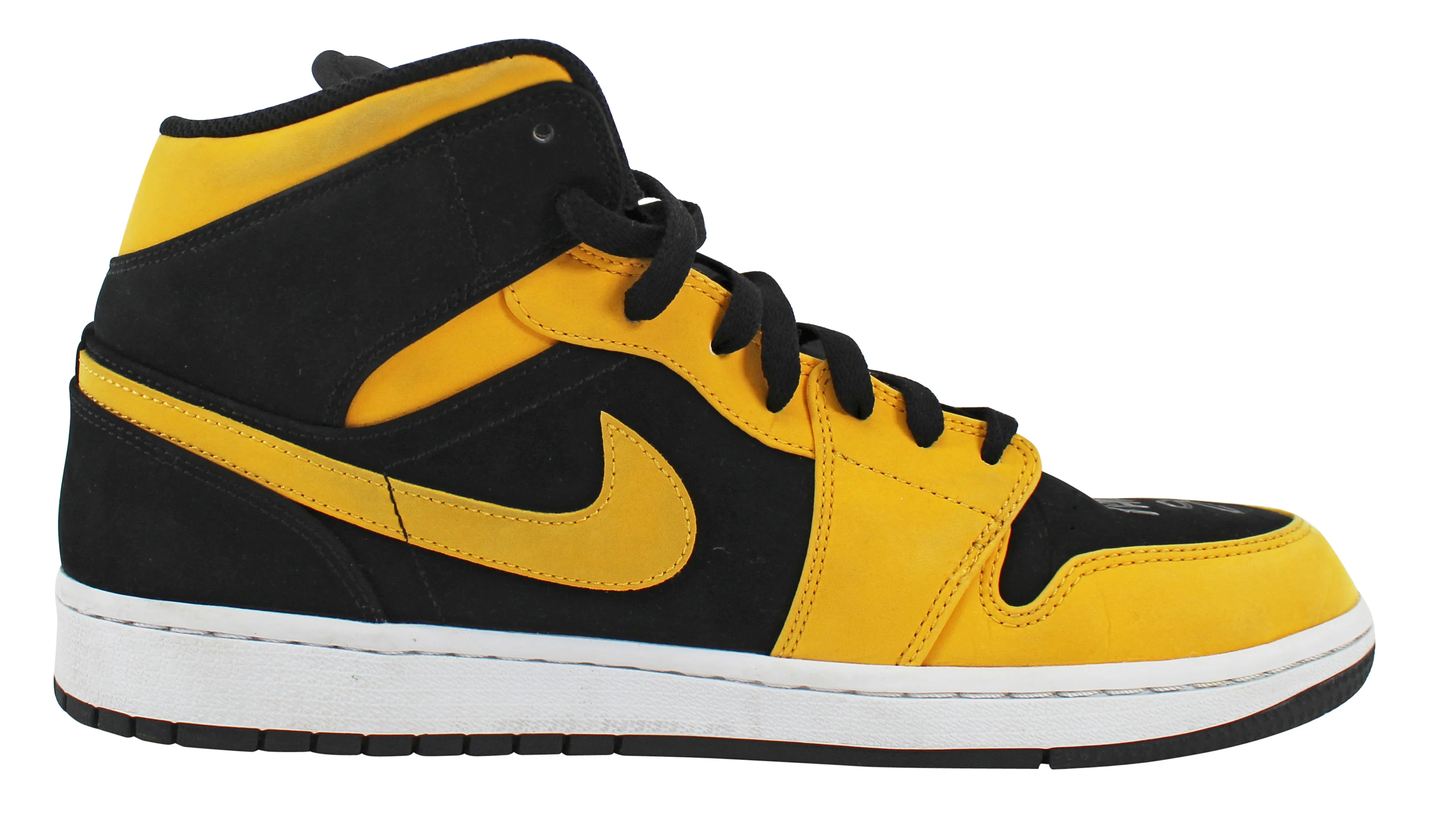 Lakers Magic Johnson Signed 2018 Nike Air Jordan 1 Mid Size 10 Shoes w/ Box BAS - Image 8