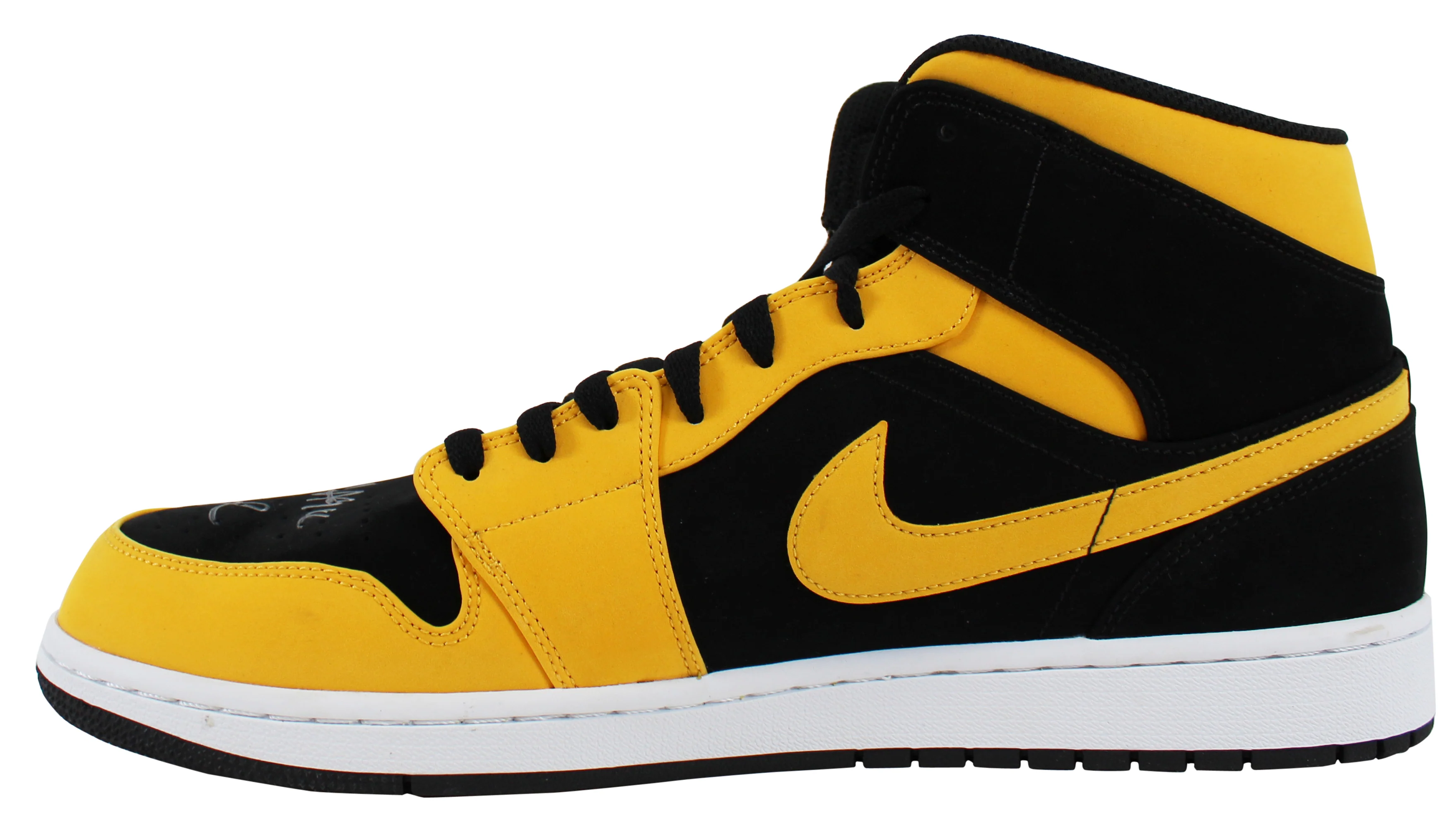 Lakers Magic Johnson Signed 2018 Nike Air Jordan 1 Mid Size 14 Shoes w/ Box BAS - Image 6