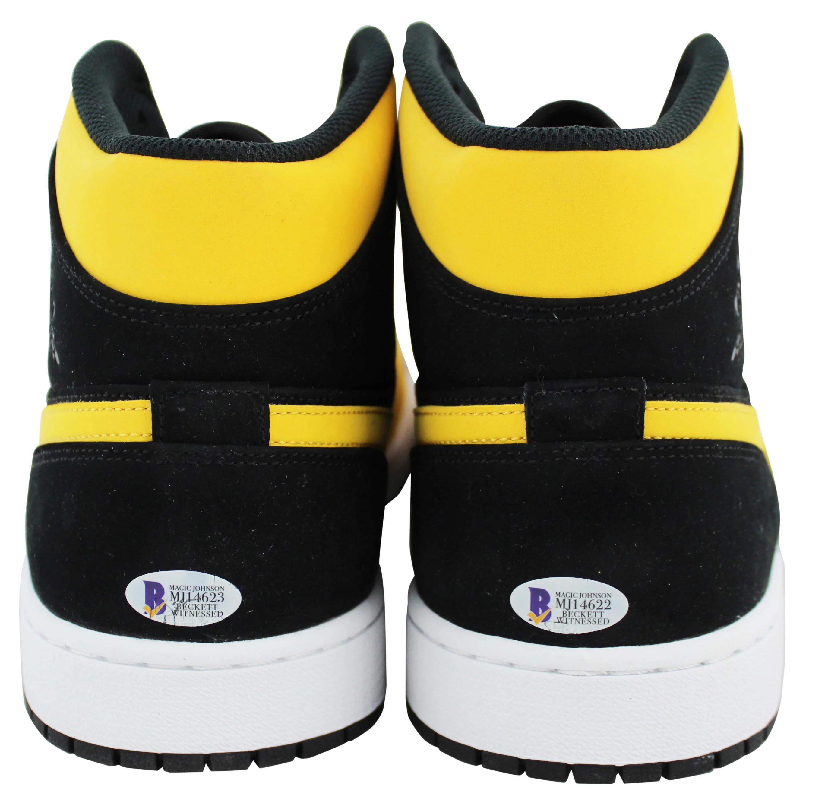 Lakers Magic Johnson Signed 2018 Nike Air Jordan 1 Size 15 Shoes BAS Witnessed - Image 8