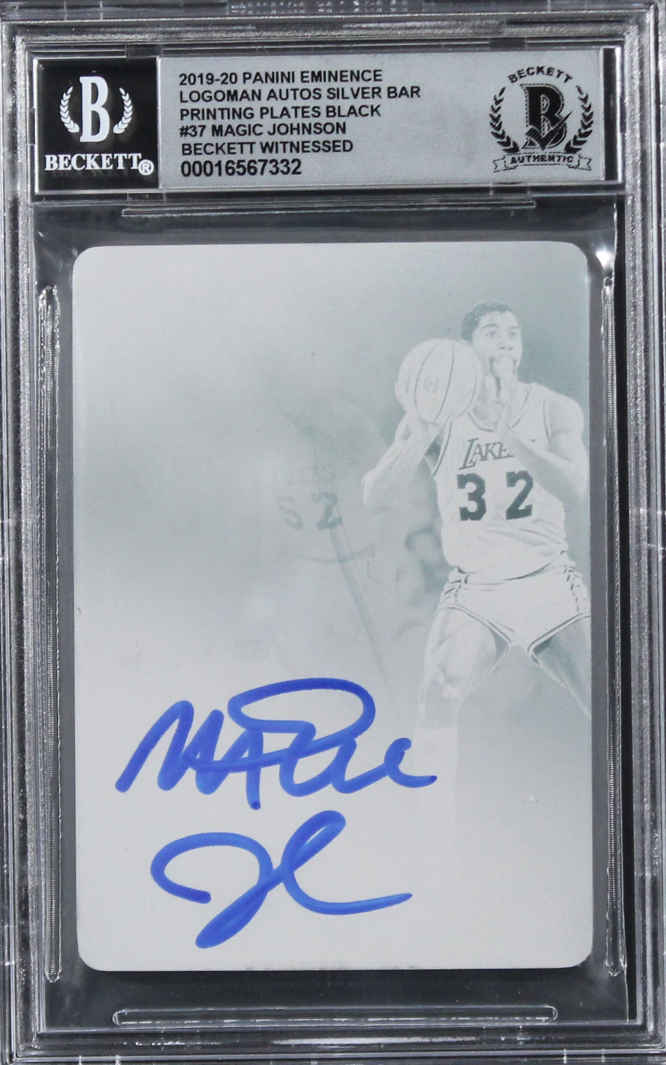 Lakers Magic Johnson Signed 2019 Panini Eminence #37 1/1 Card Auto 10 BAS Slab 2 - Image 2