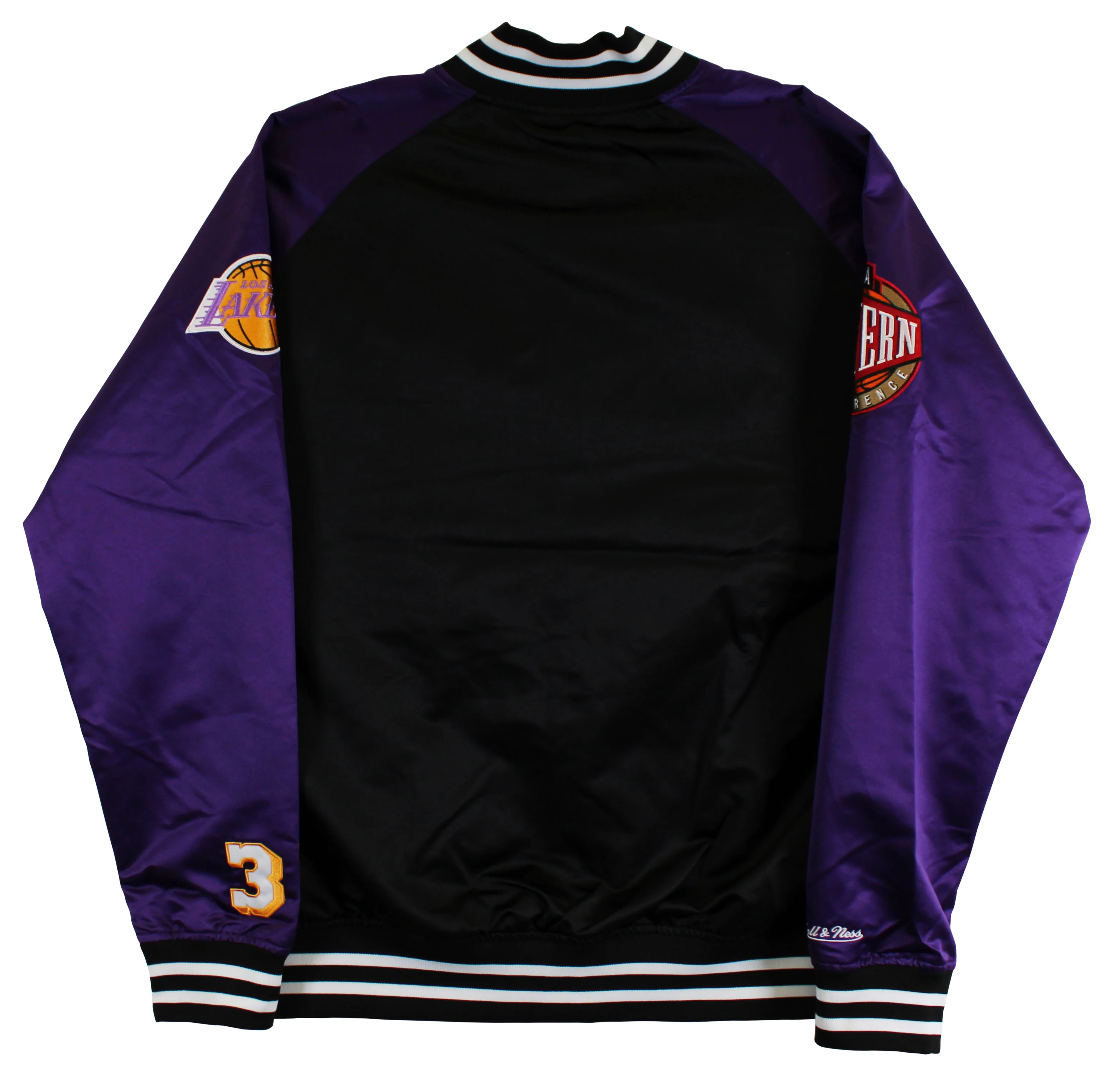 Lakers Magic Johnson Signed Black M&N Warm Up Jacket w/ Patches BAS Witnessed 2 - Image 6