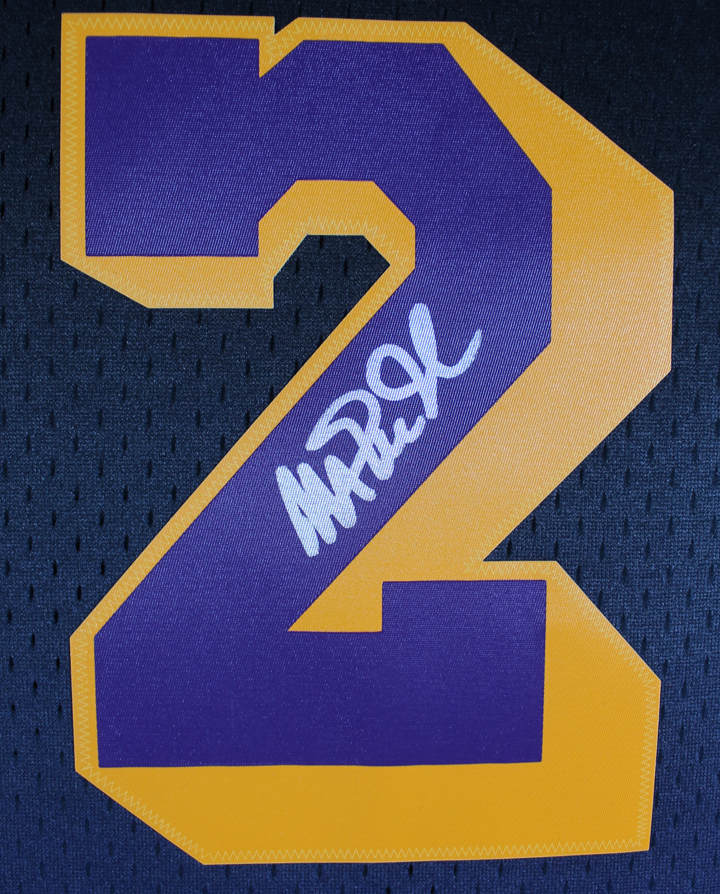 Lakers Magic Johnson Signed Black Two-Tone M&N 1984-85 HWC Swingman Jersey BAS W - Image 3