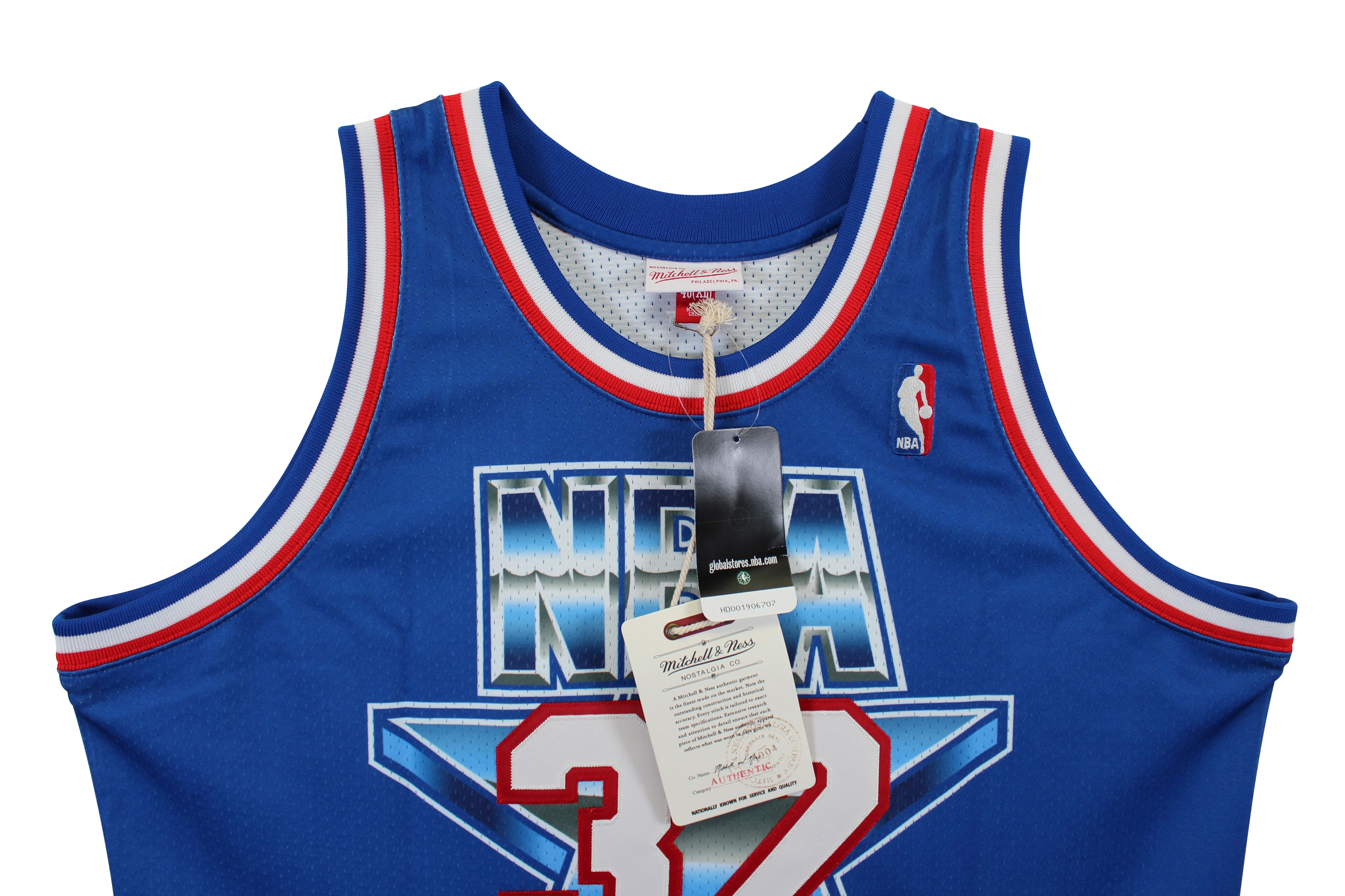 Lakers Magic Johnson Signed Blue M&N 1992 All-Star Authentic Jersey BAS Witness - Image 5