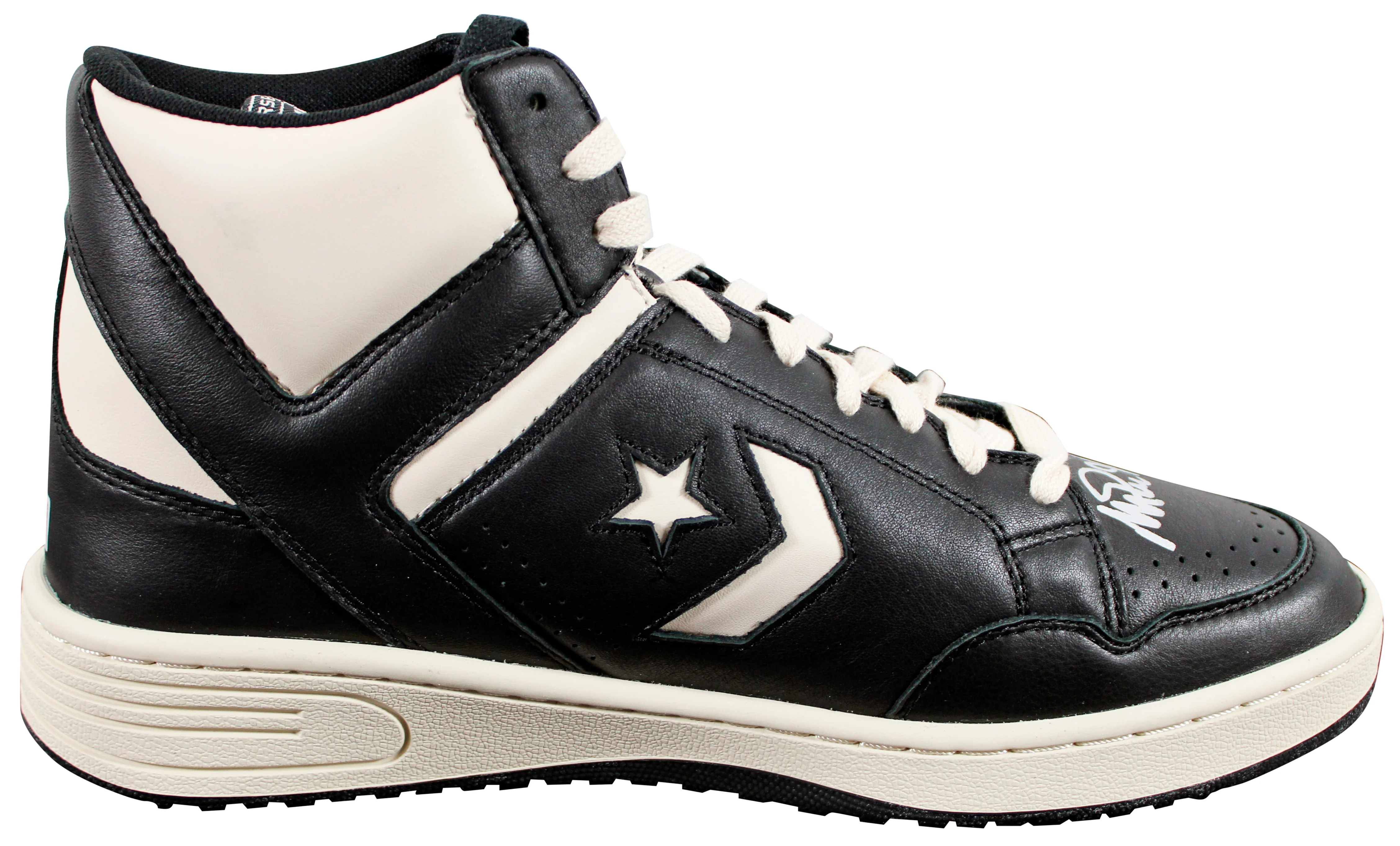 Lakers Magic Johnson Signed Left Black & White Converse Weapon Shoe BAS Wit 1 - Image 6