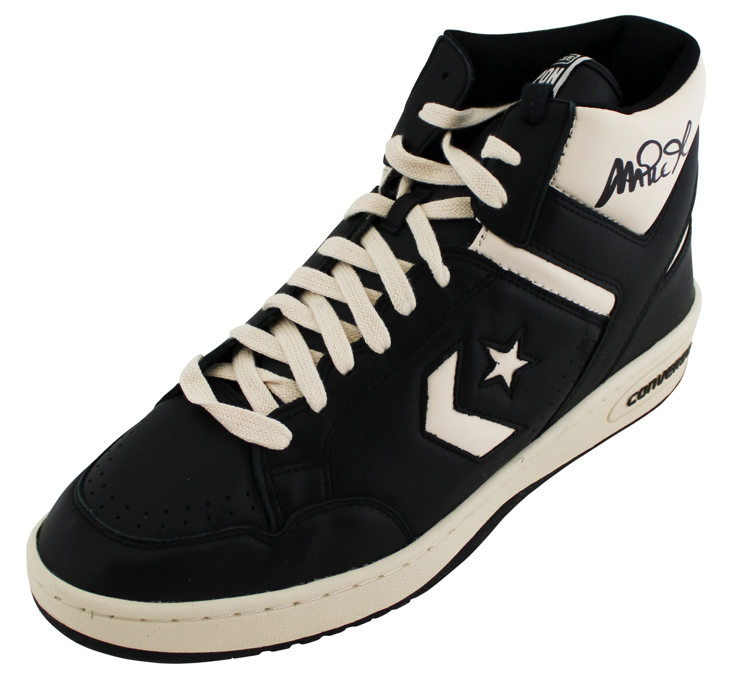 Lakers Magic Johnson Signed Left Black & White Converse Weapon Shoe BAS Wit 3 - Image 4