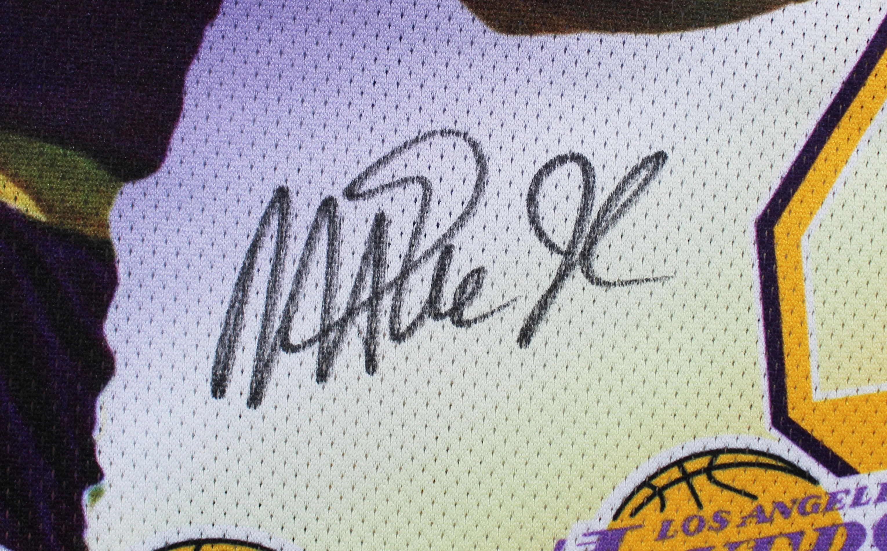 Lakers Magic Johnson Signed M&N HWC Portrait Jersey BAS Witnessed #WP68506 - Image 3