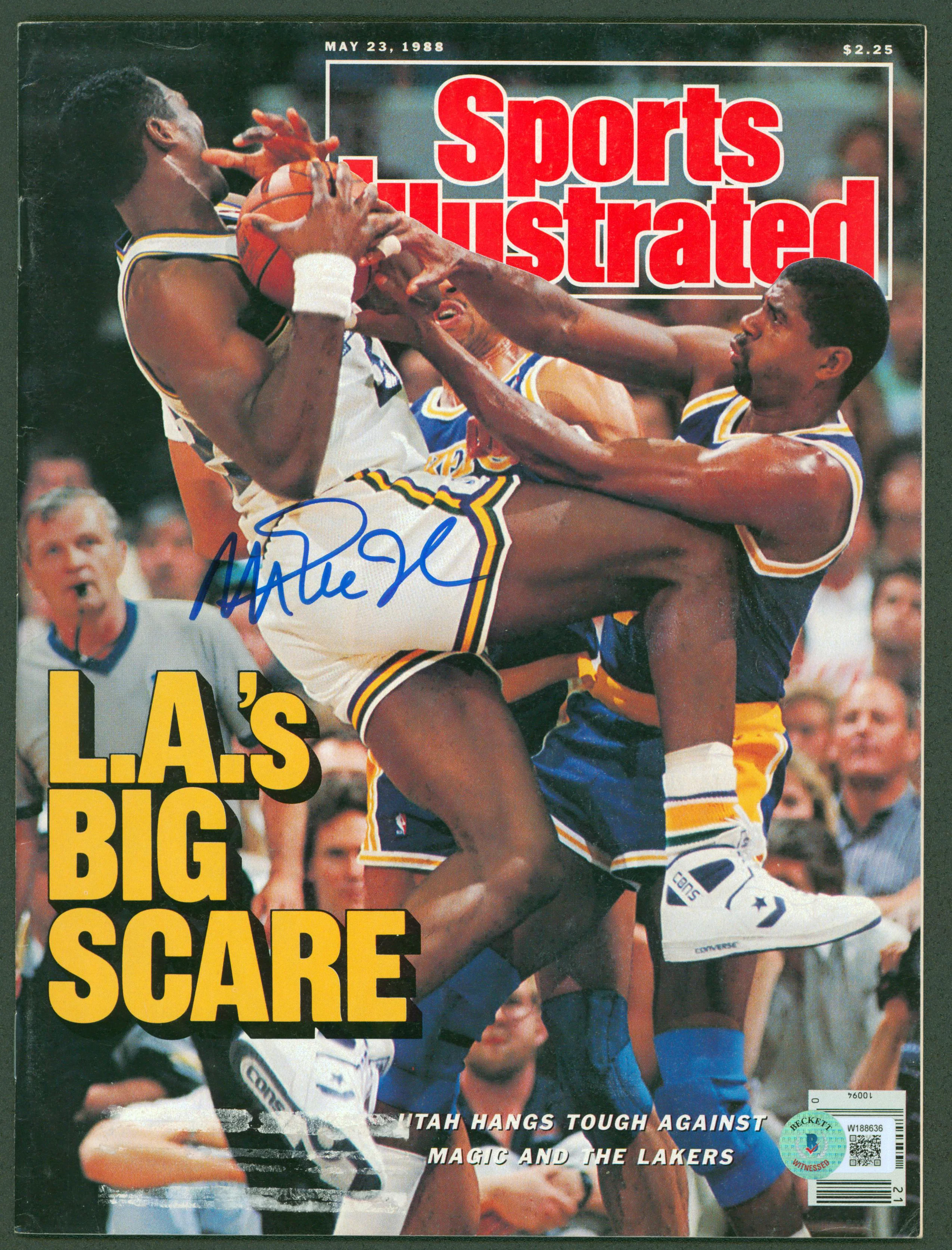 Lakers Magic Johnson Signed May 1988 Sports Illustrated Magazine BAS Witnessed - Image 2