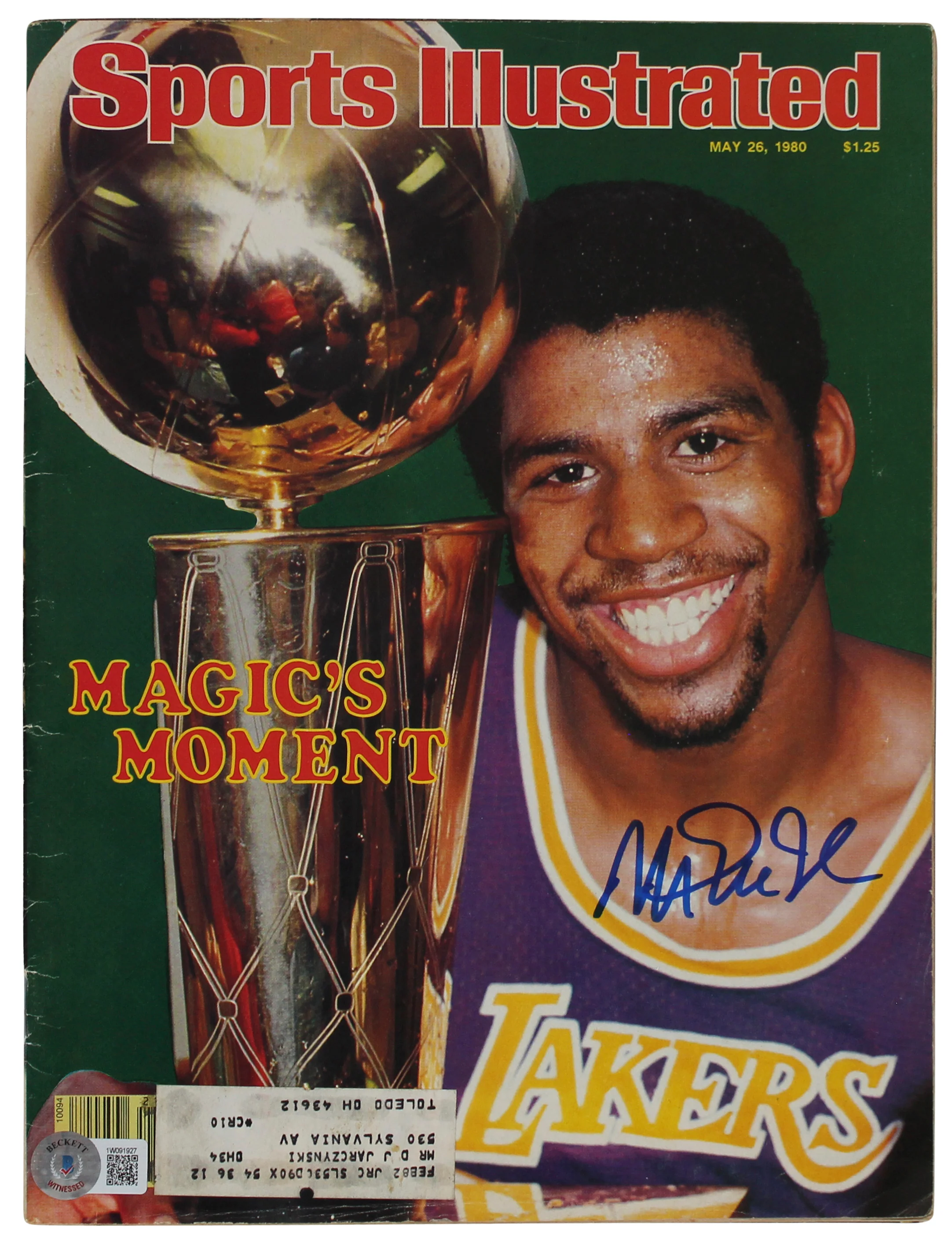 Lakers Magic Johnson Signed May 26, 1980 Sports Illustrated Magazine BAS Witness - Image 2