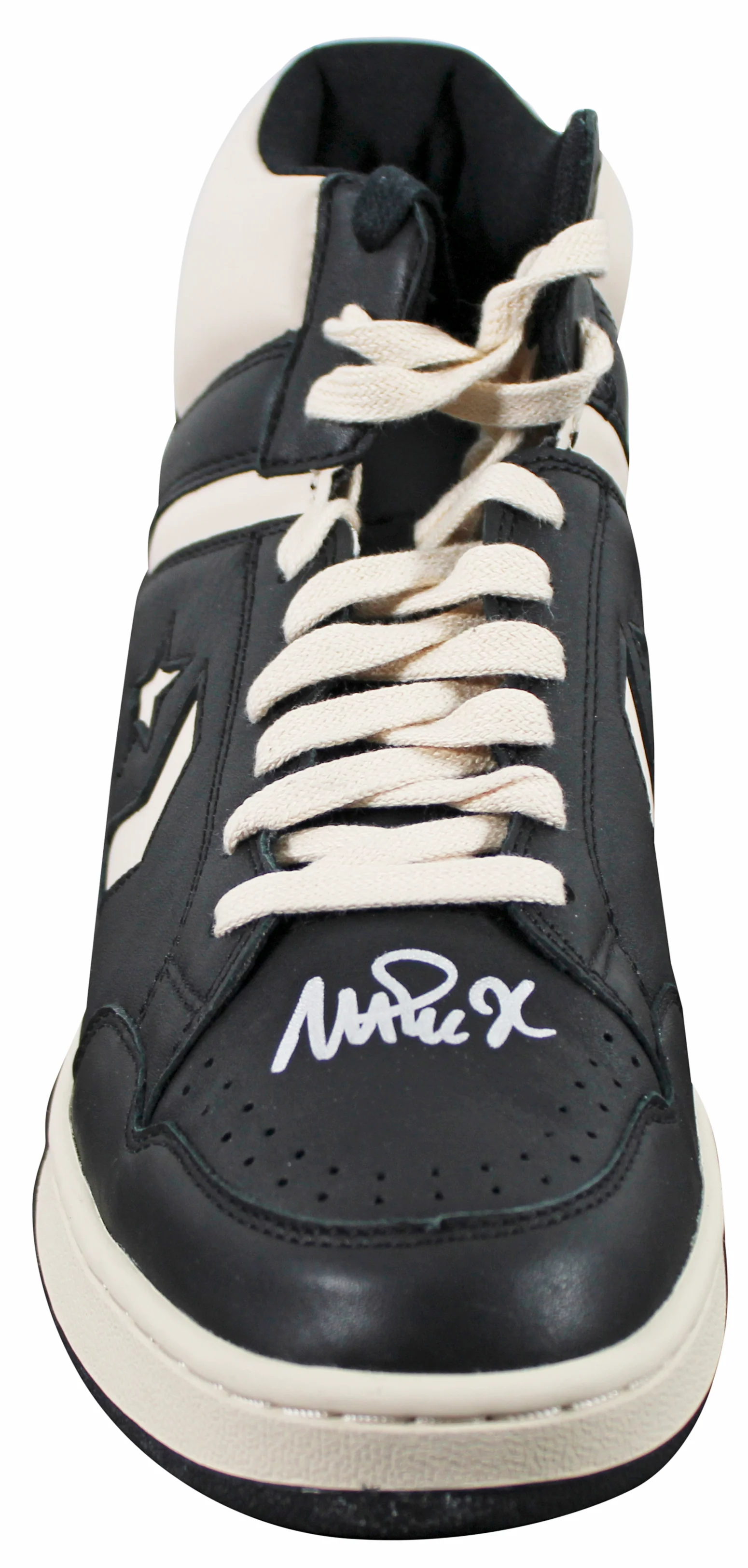 Lakers Magic Johnson Signed Right Black & White Converse Weapon Shoe BAS Wit 2 - Image 4