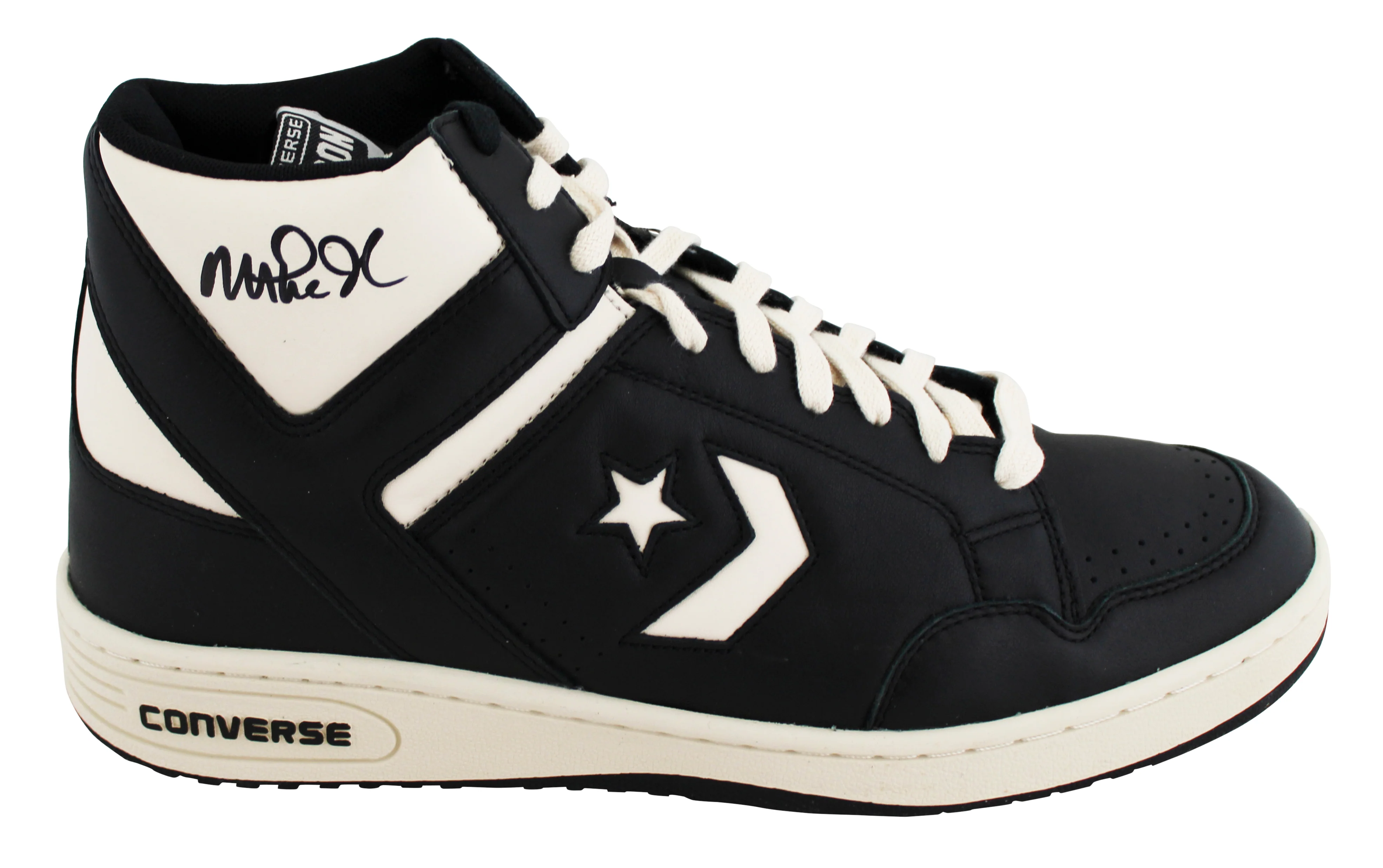 Lakers Magic Johnson Signed Right Black & White Converse Weapon Shoe BAS Wit 3 - Image 2