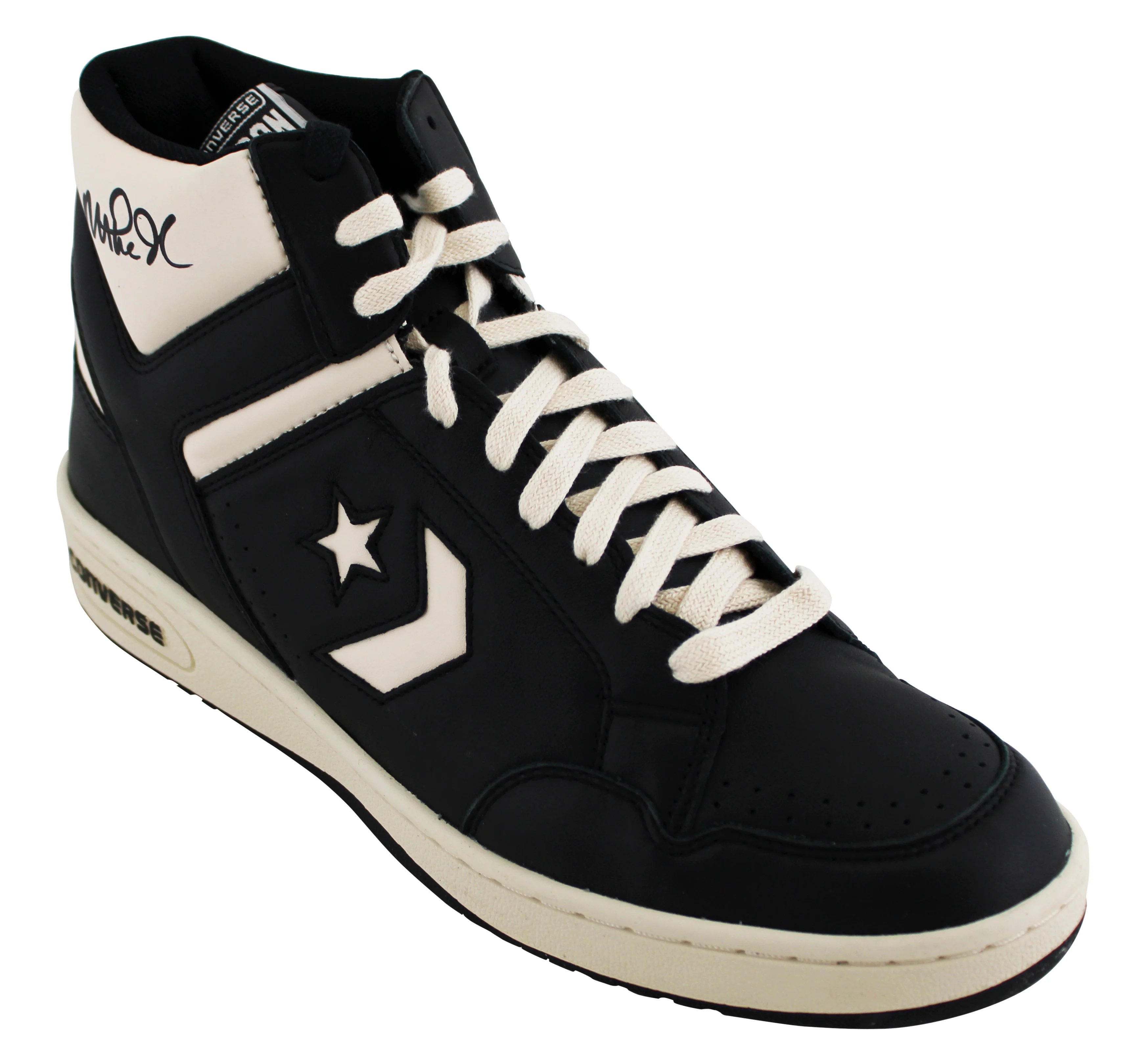 Lakers Magic Johnson Signed Right Black & White Converse Weapon Shoe BAS Wit 3 - Image 4