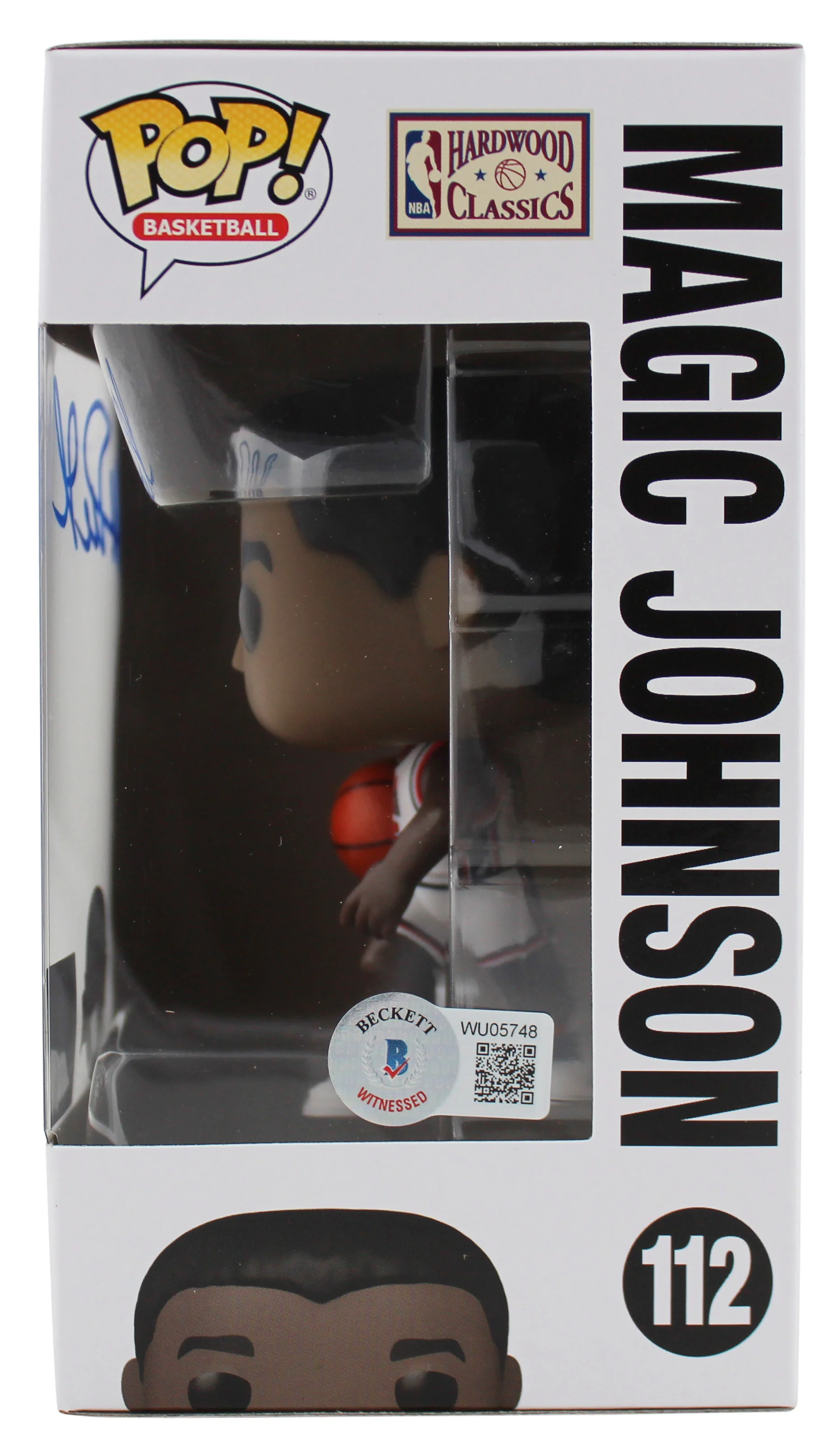 Lakers Magic Johnson Signed USA #112 Funko Pop Vinyl Figure w/ Blue Sig BAS Wit - Image 4