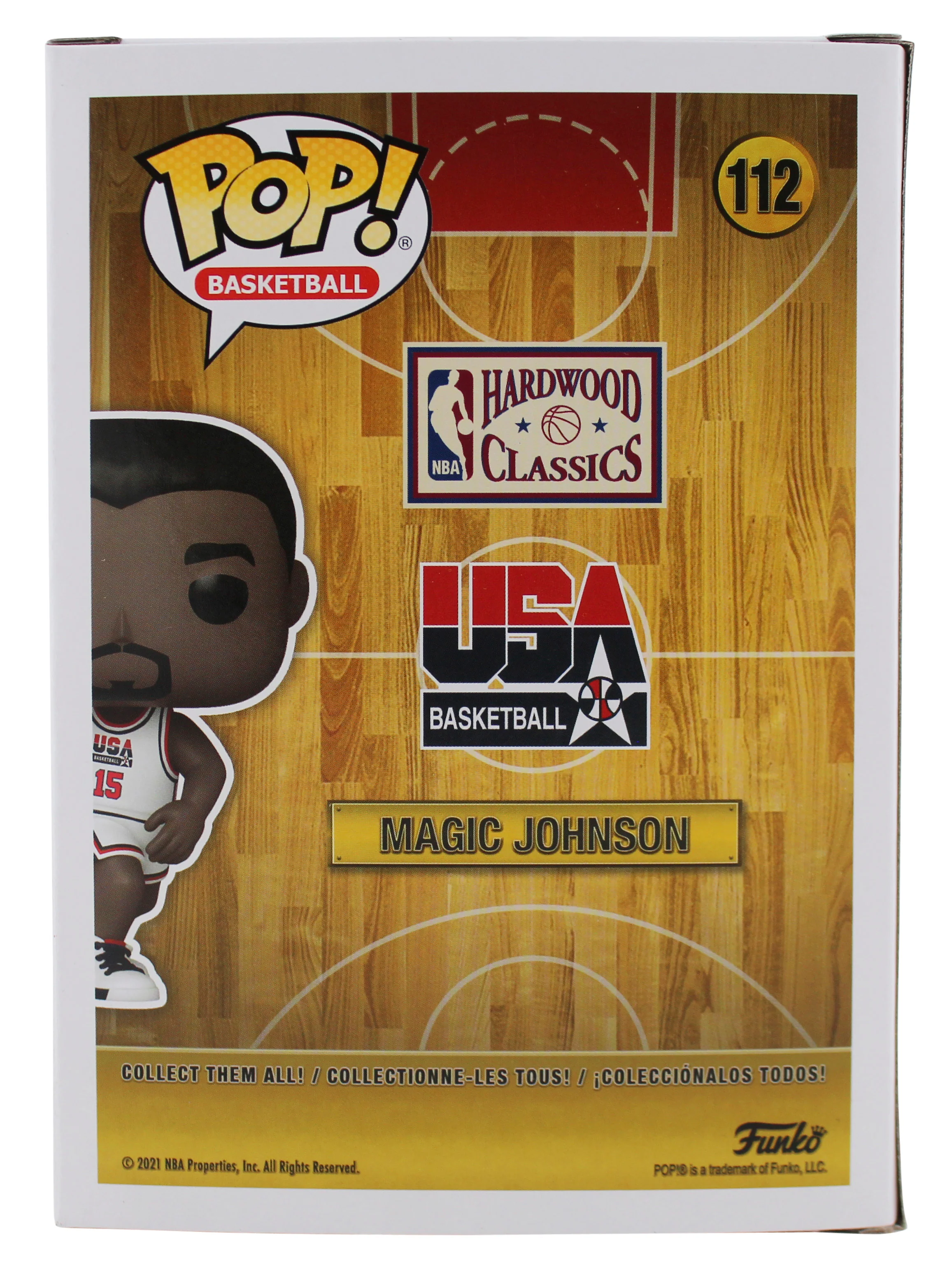 Lakers Magic Johnson Signed USA #112 Funko Pop Vinyl Figure w/ Blue Sig BAS Wit - Image 6