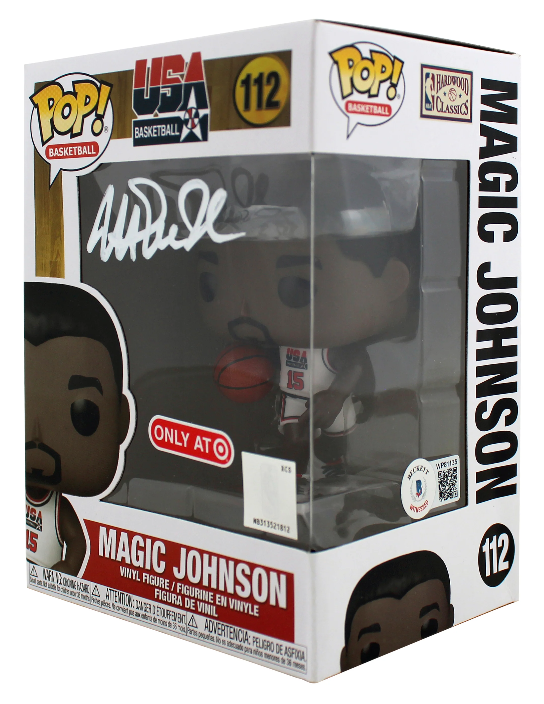 Lakers Magic Johnson Signed USA Basketball #112 Funko Pop Vinyl Figure BAS Wit - Image 3