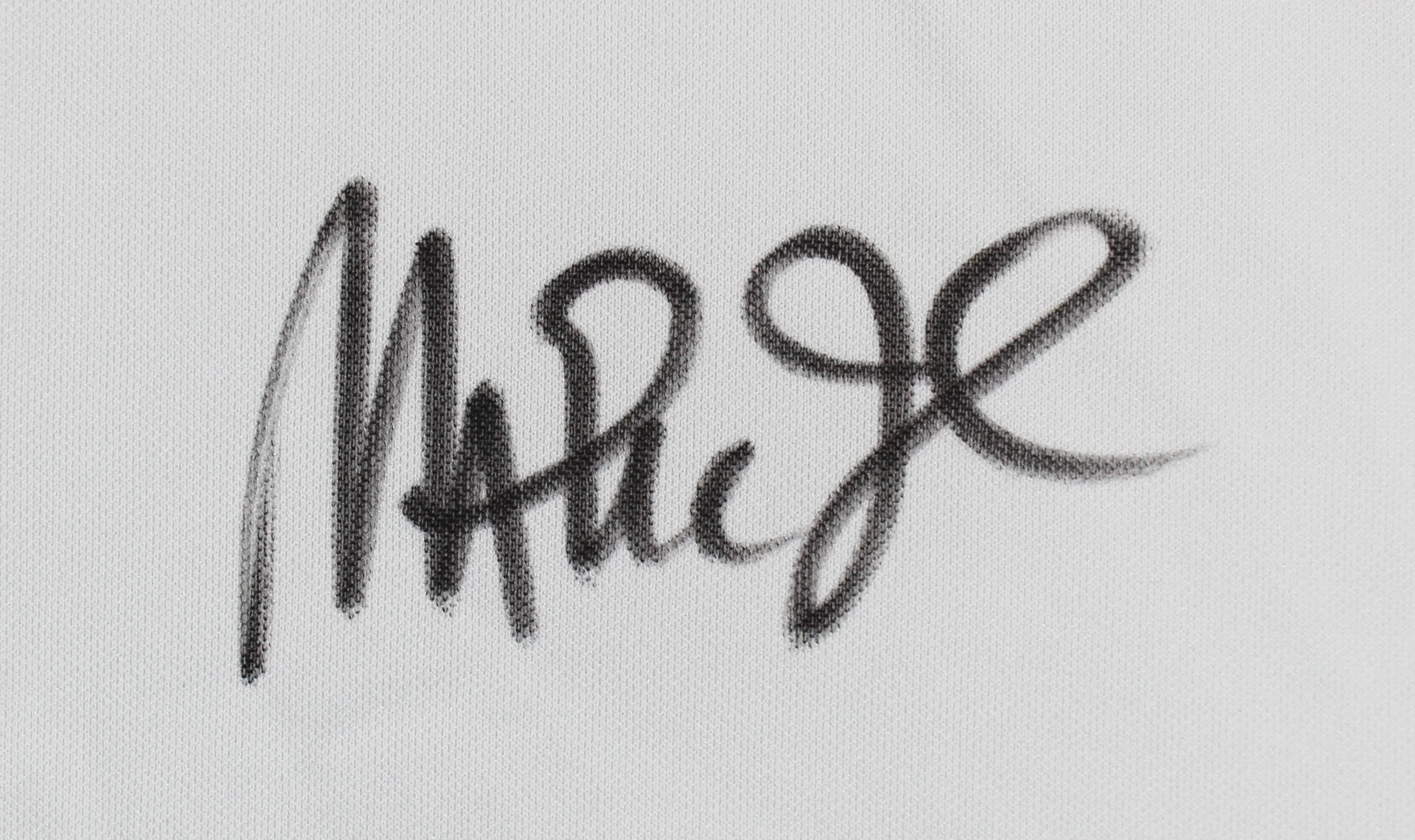 Lakers Magic Johnson Signed White Majestic HWC Warmup Shirt BAS Witness #W205612 - Image 3