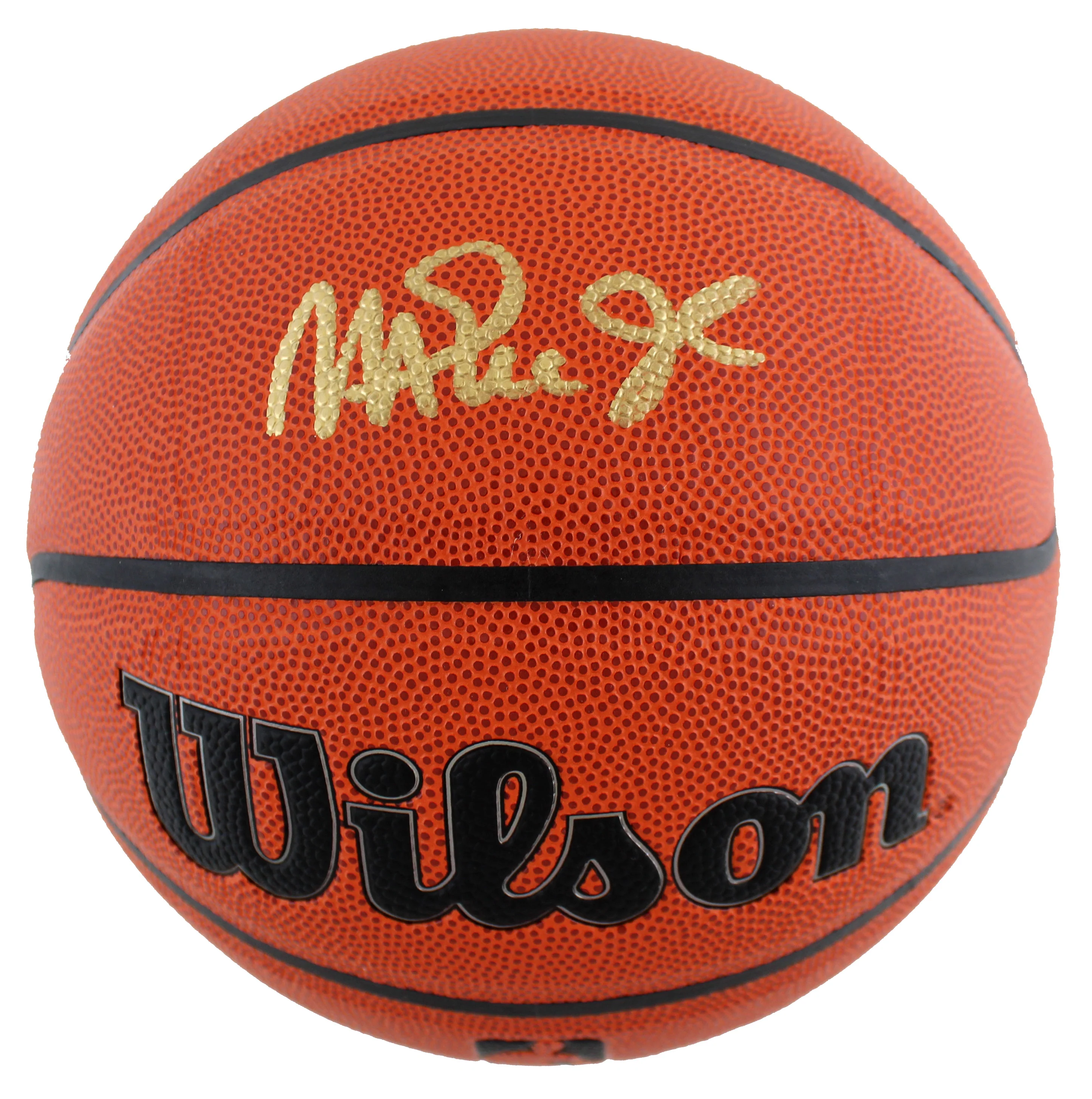 Lakers Magic Johnson Signed Wilson Basketball w/ Gold Sig w/ case BAS Wit - Image 3