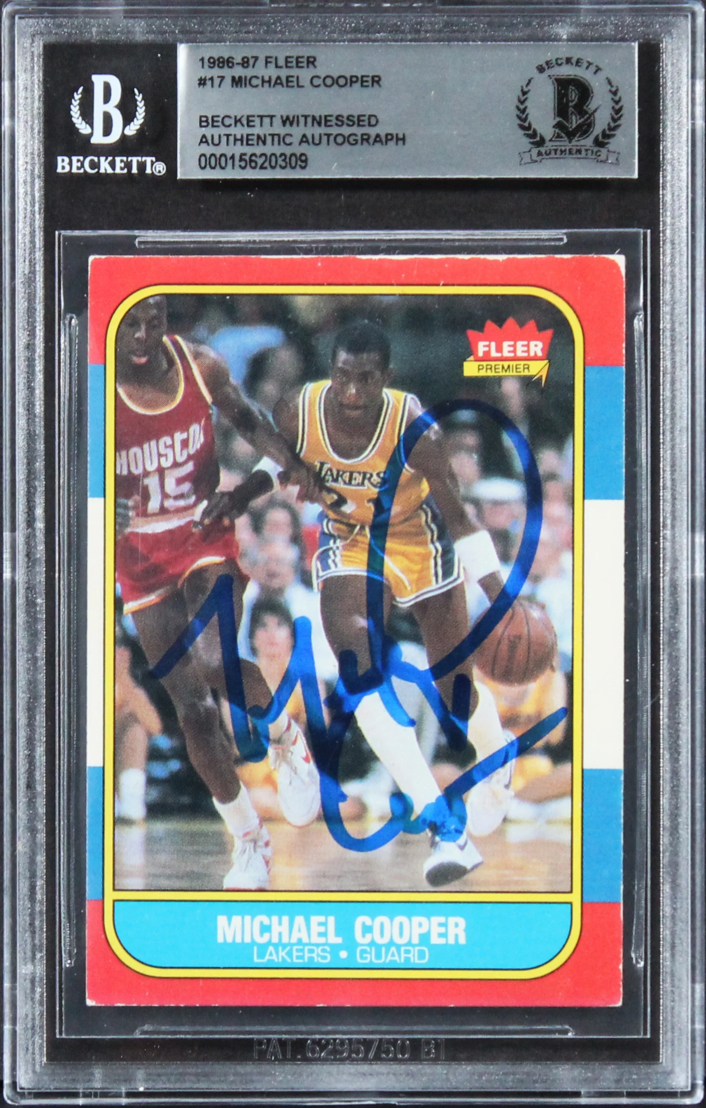 Lakers Michael Cooper Authentic Signed 1986 Fleer #17 Card BAS Slabbed - Image 2