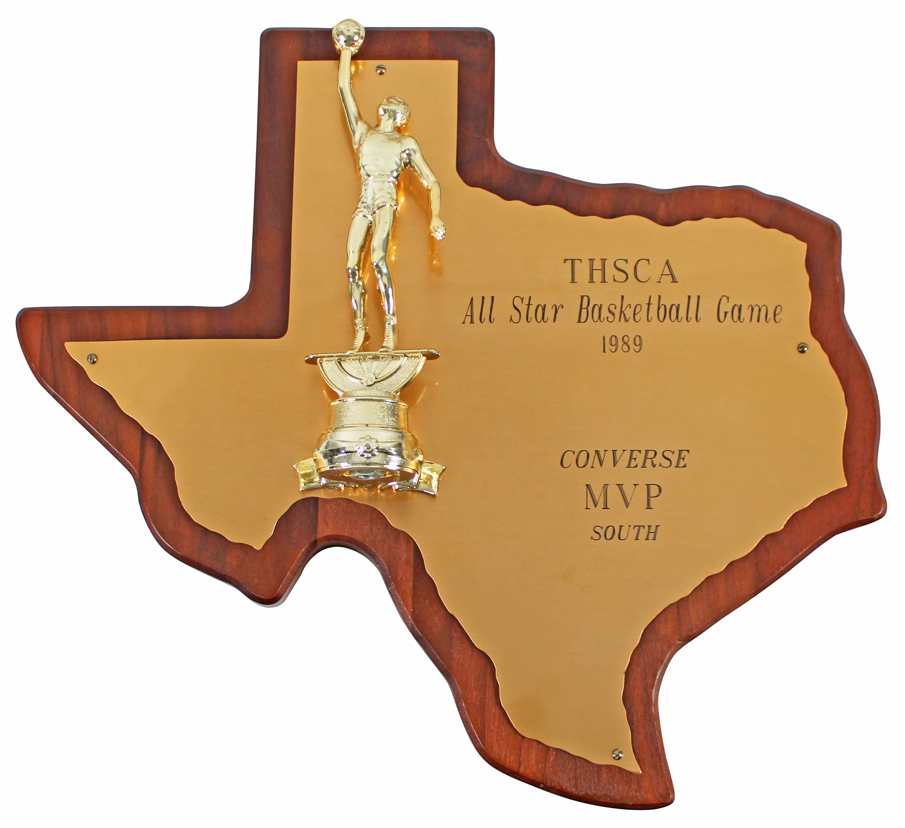 Lakers Shaquille O'Neal 1989 THSCA All-Star Basketball Game MVP Plaque BAS Wit - Image 2