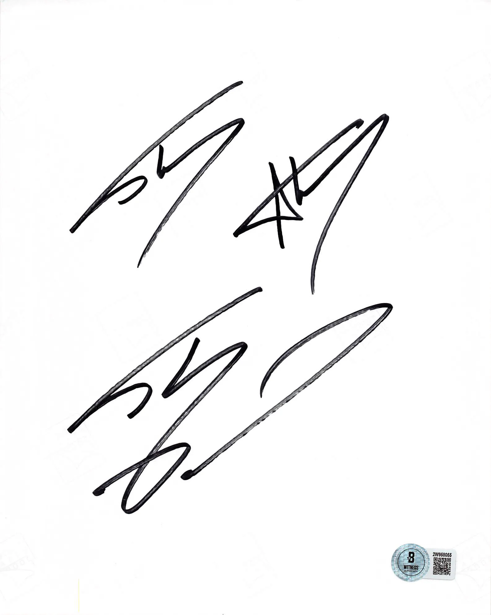 Lakers Shaquille O'Neal 3x Signed 8x10 Cut Signature BAS Witnessed #2W958055 - Image 2