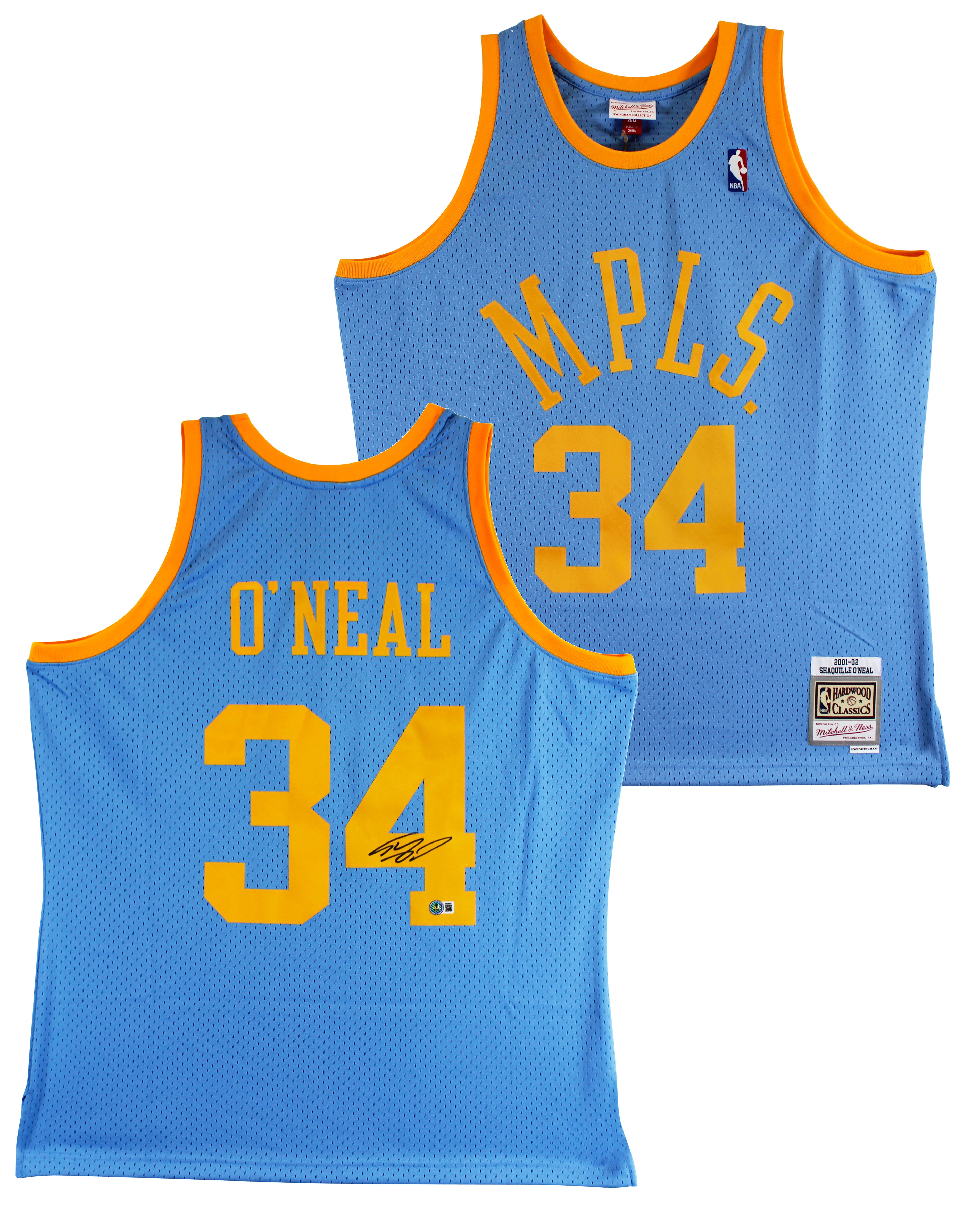 Lakers Shaquille O'Neal Authentic Signed Blue 2001-02 TB M&N HWC Jersey BAS Wit - Image 2