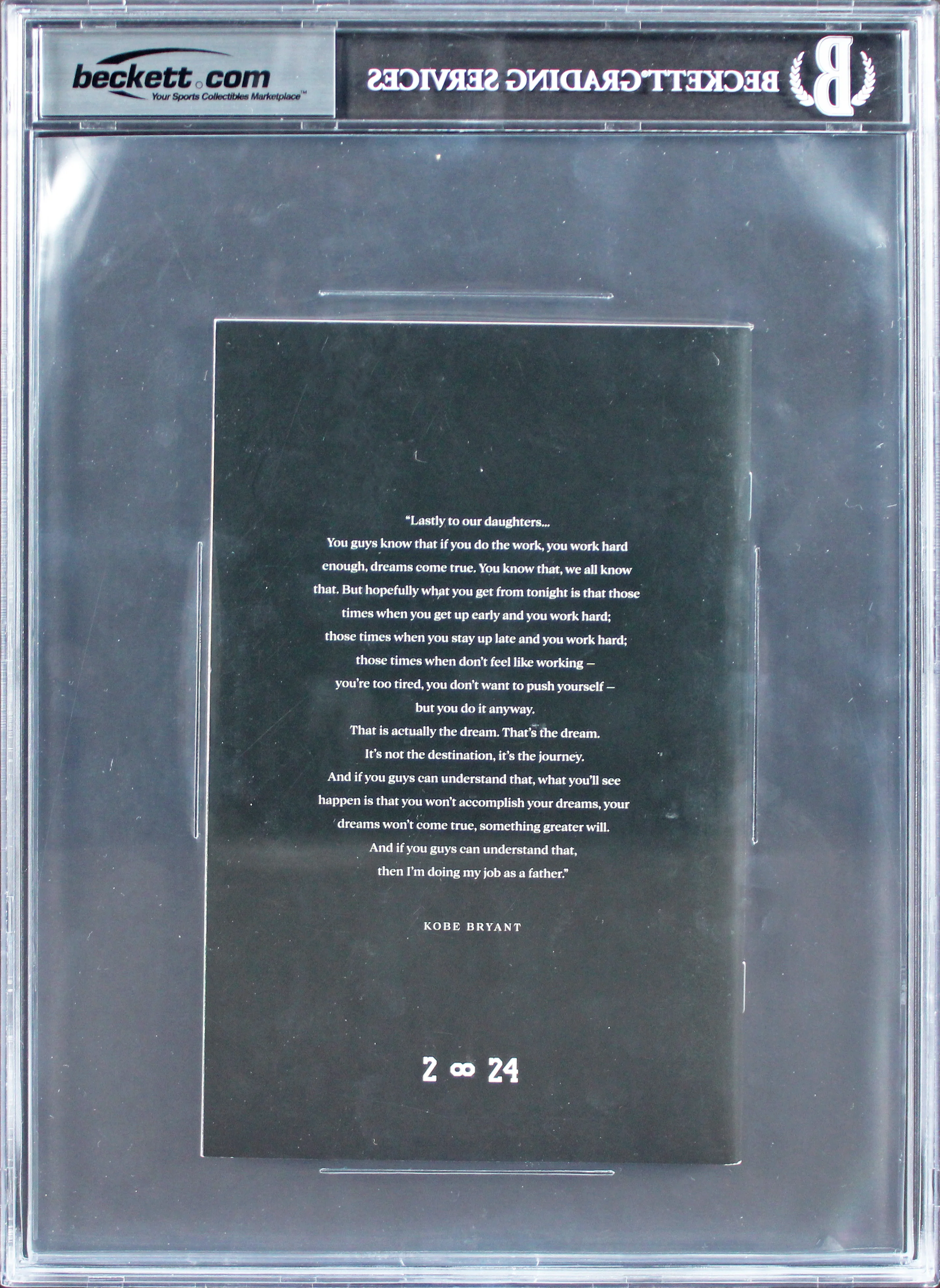 Lakers Shaquille O'Neal & Magic Johnson Signed Kobe Bryant COL Program BAS Slab - Image 3