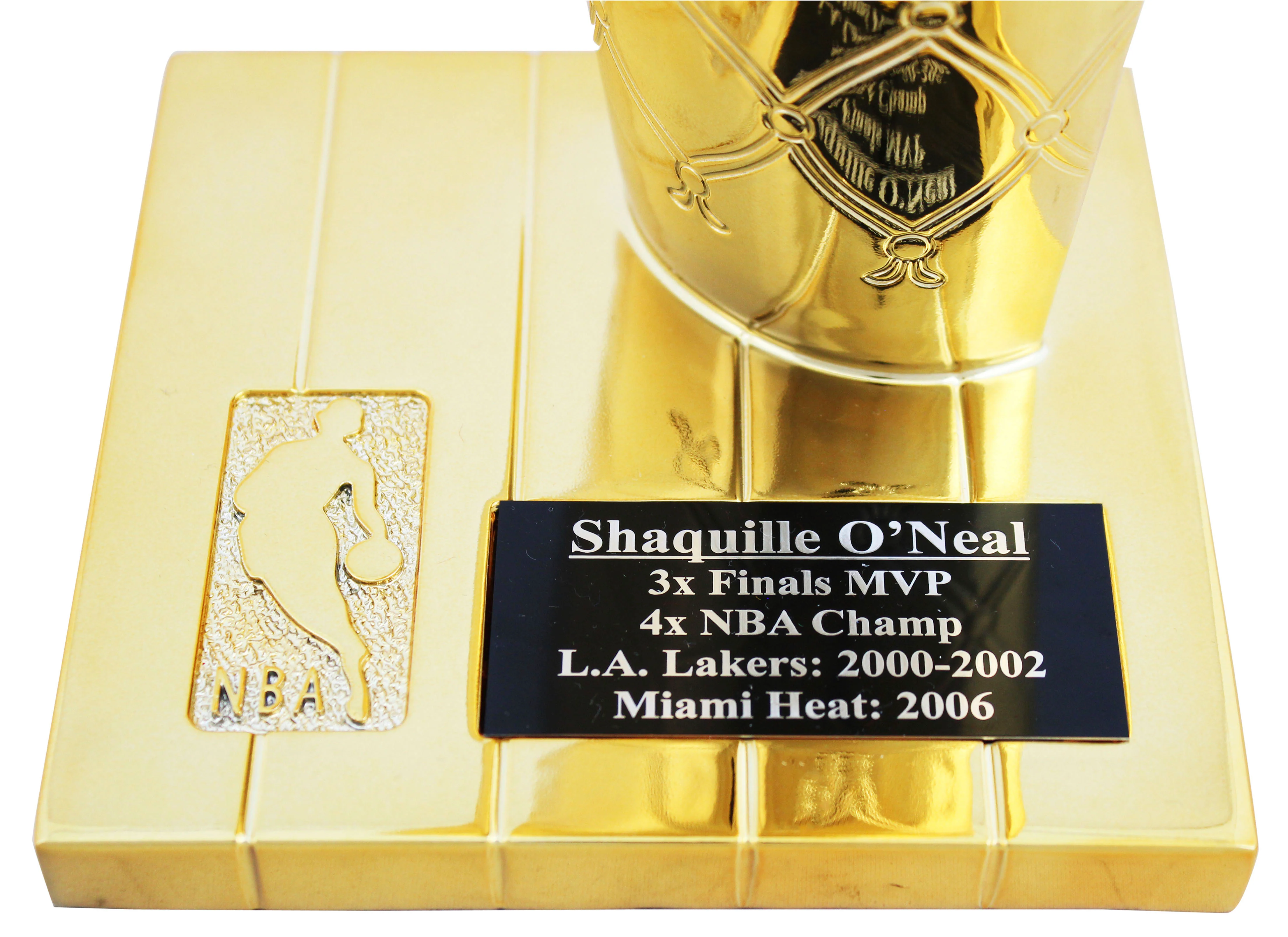 Lakers Shaquille O'Neal Signed 12" Replica Larry O'Brien Trophy BAS Witnessed - Image 4