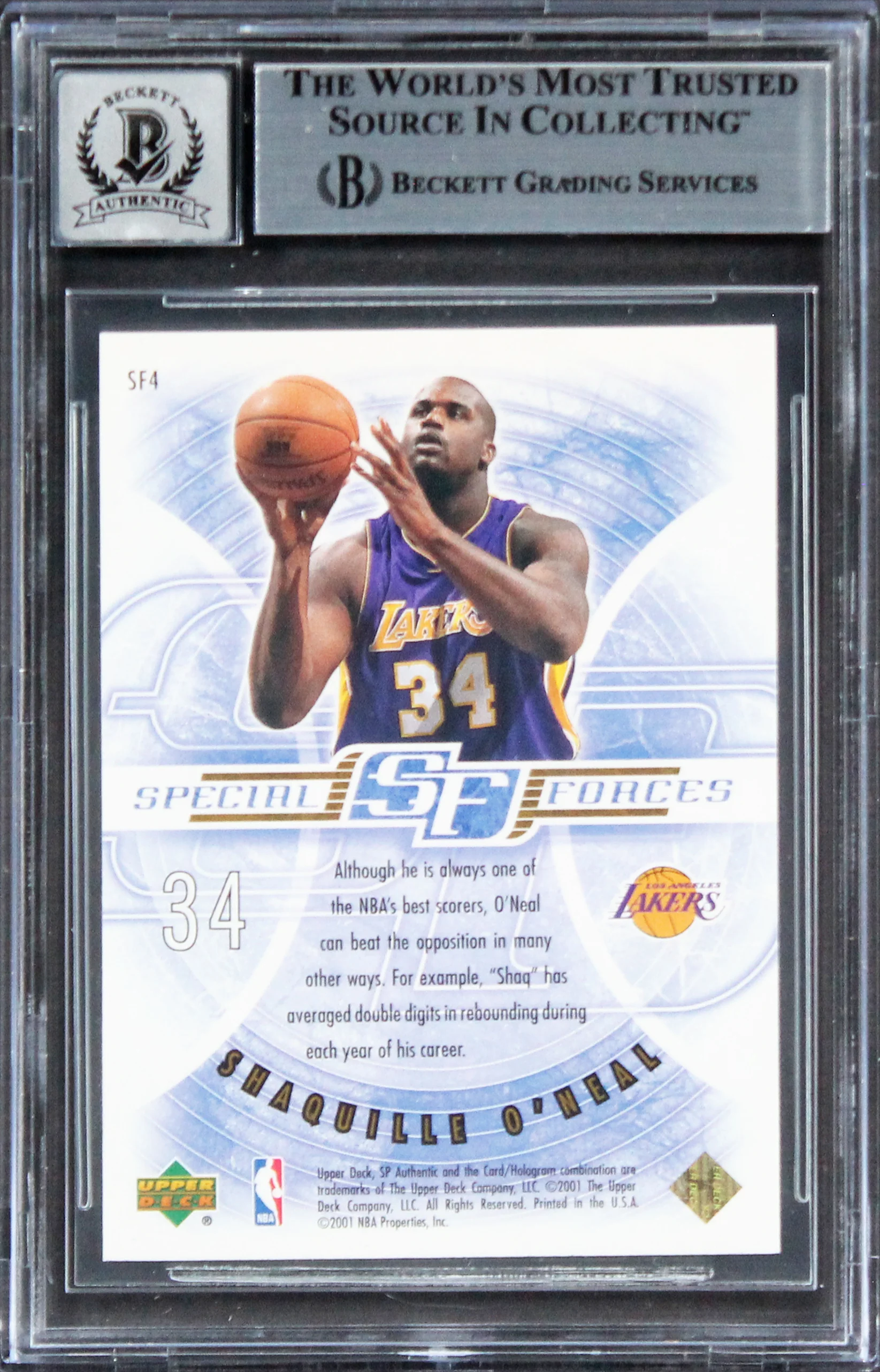 Lakers Shaquille O'Neal Signed 2000 ASF #SF4 Card Auto Graded GM 10! BAS Slabbed - Image 3