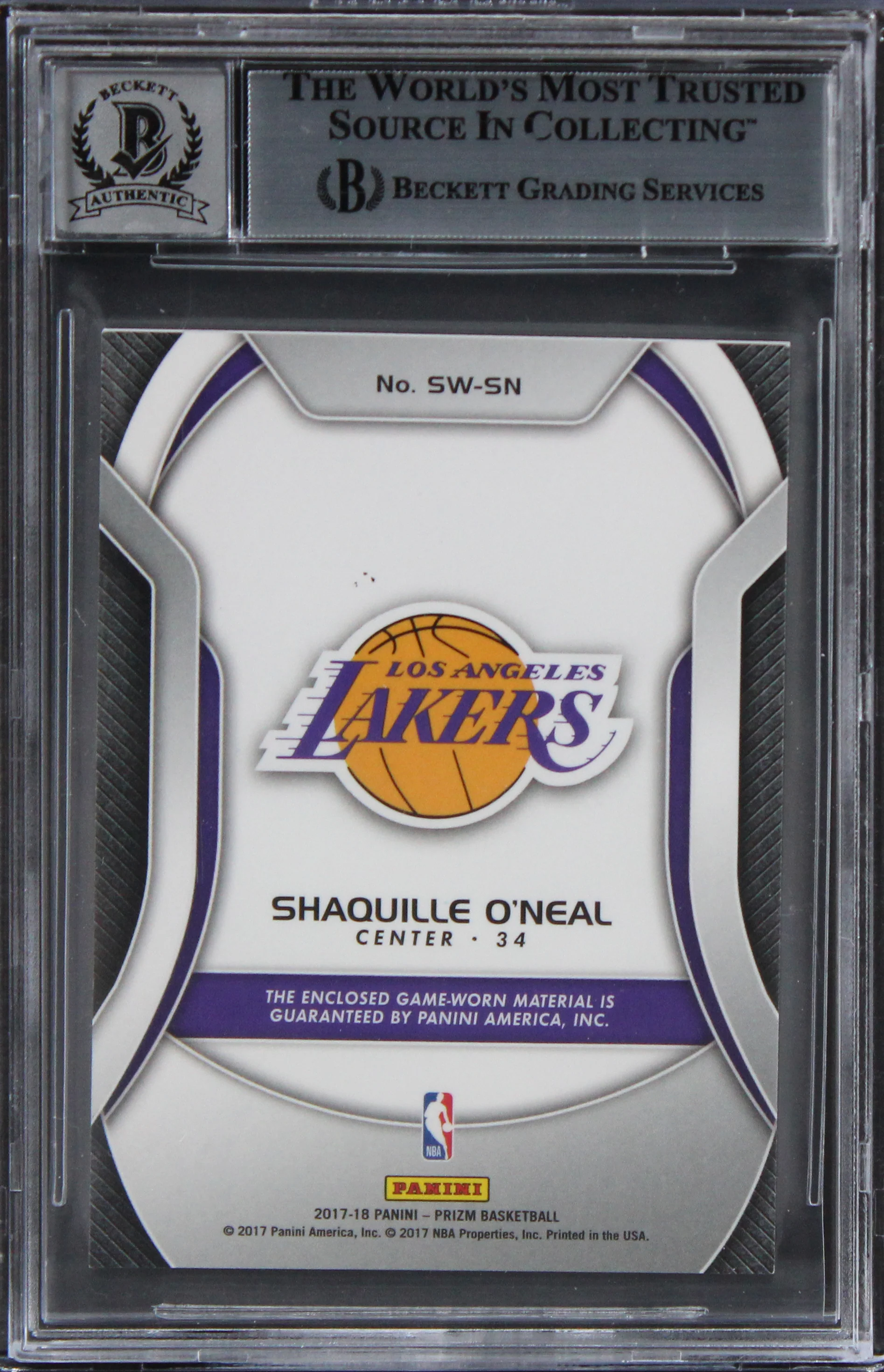 Lakers Shaquille O'Neal Signed 2017 Panini Prizm SS #81 Card Auto 10! BAS Slab 3 - Image 3