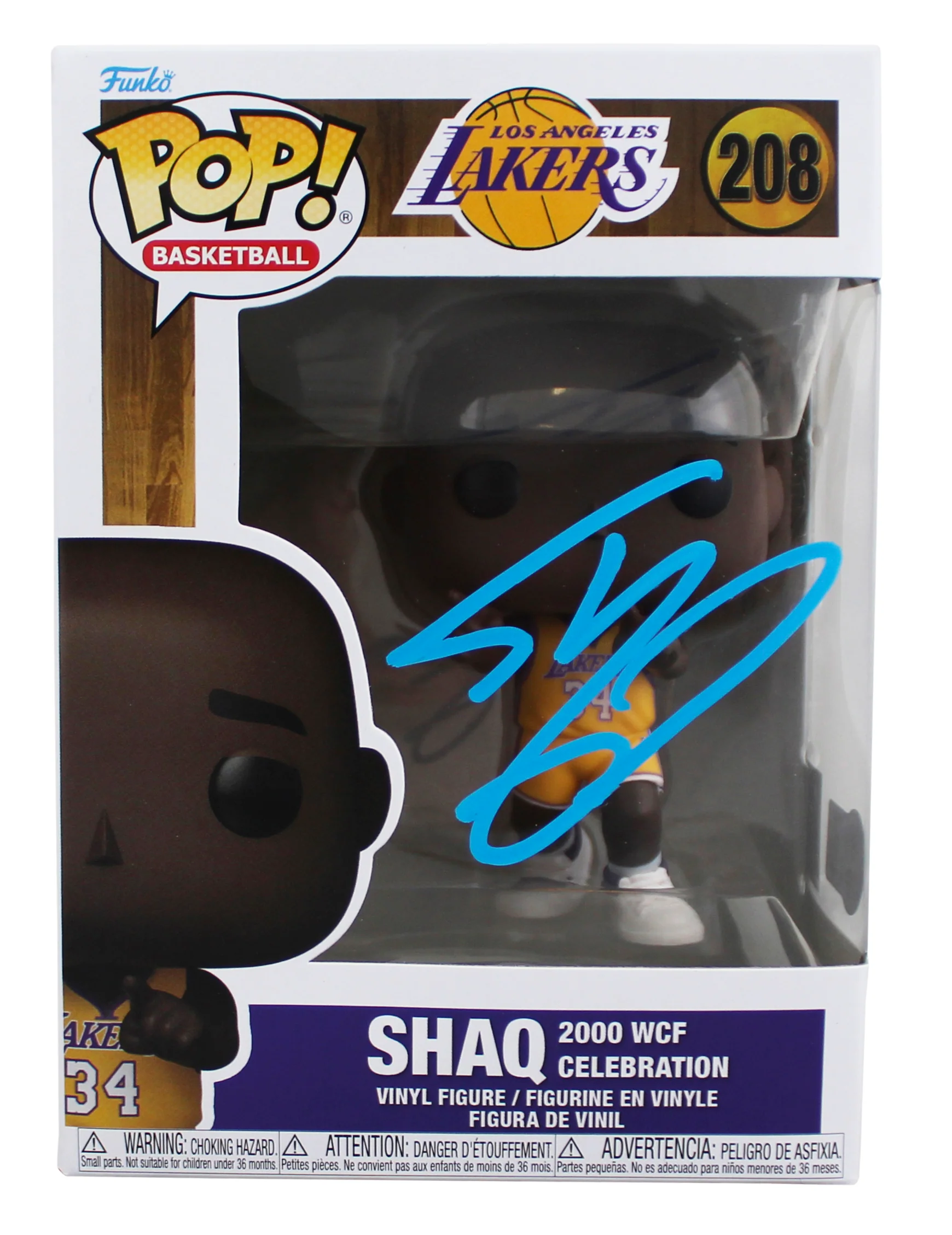 Lakers Shaquille O'Neal Signed #208 Funko Pop Vinyl Figure BAS Witness #4W525406