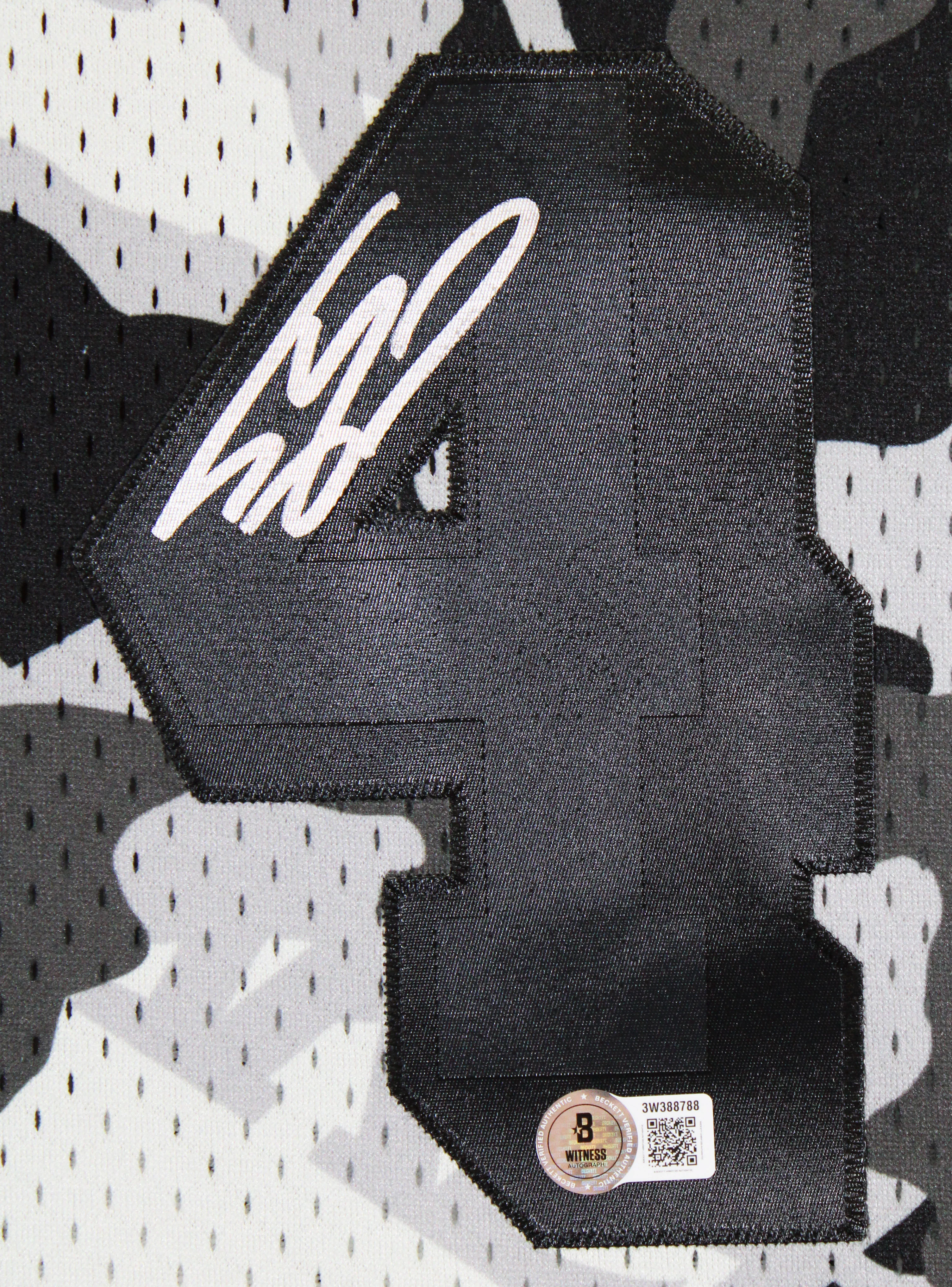 Lakers Shaquille O'Neal Signed Alt Camo M&N 96-97 HWC Swingman Framed Jersey BAS - Image 3