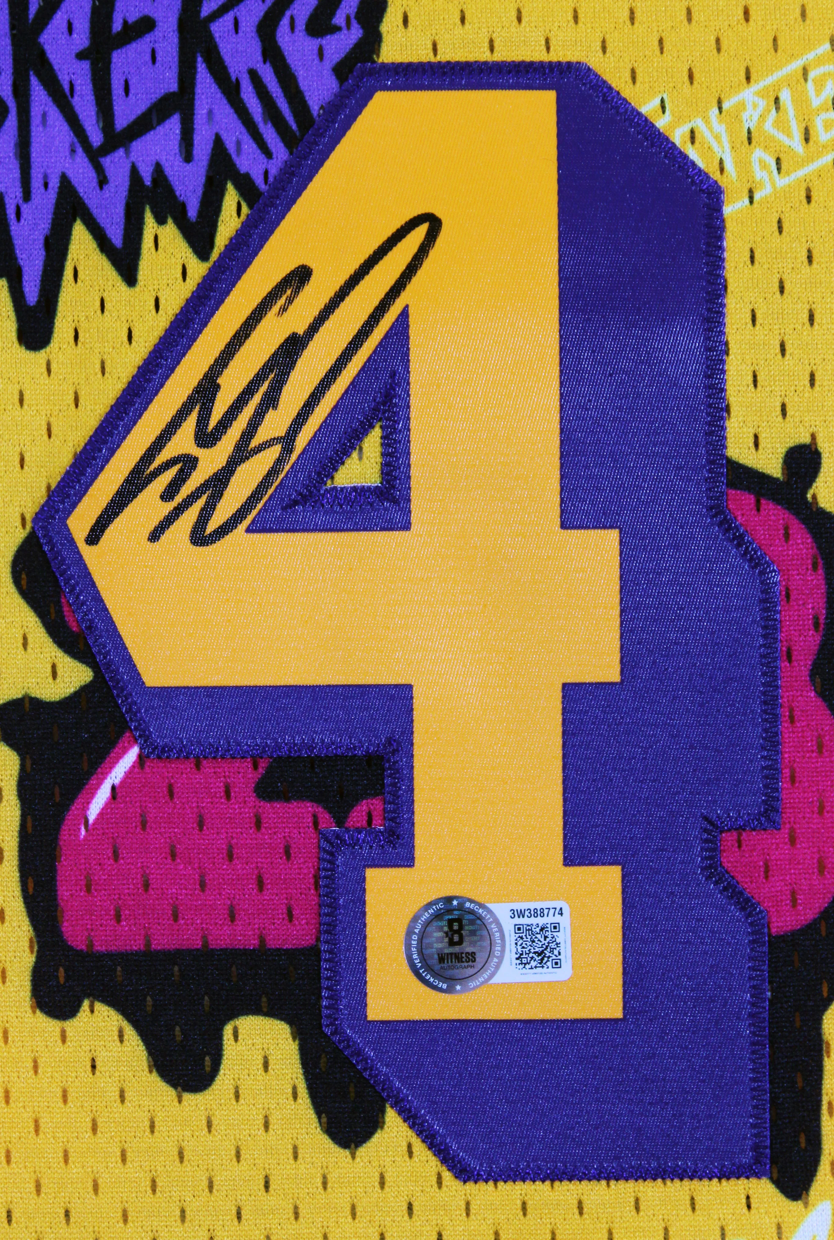 Lakers Shaquille O'Neal Signed Alt Yellow M&N HWC Swingman Framed Jersey BAS Wit - Image 3