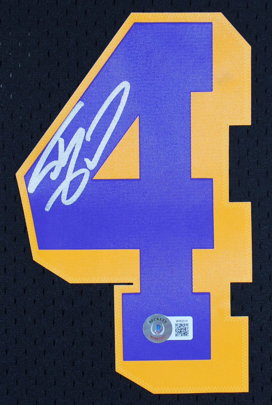 Lakers Shaquille O'Neal Signed Black M&N 1996-97 HWC Swingman Jersey BAS Witness - Image 3