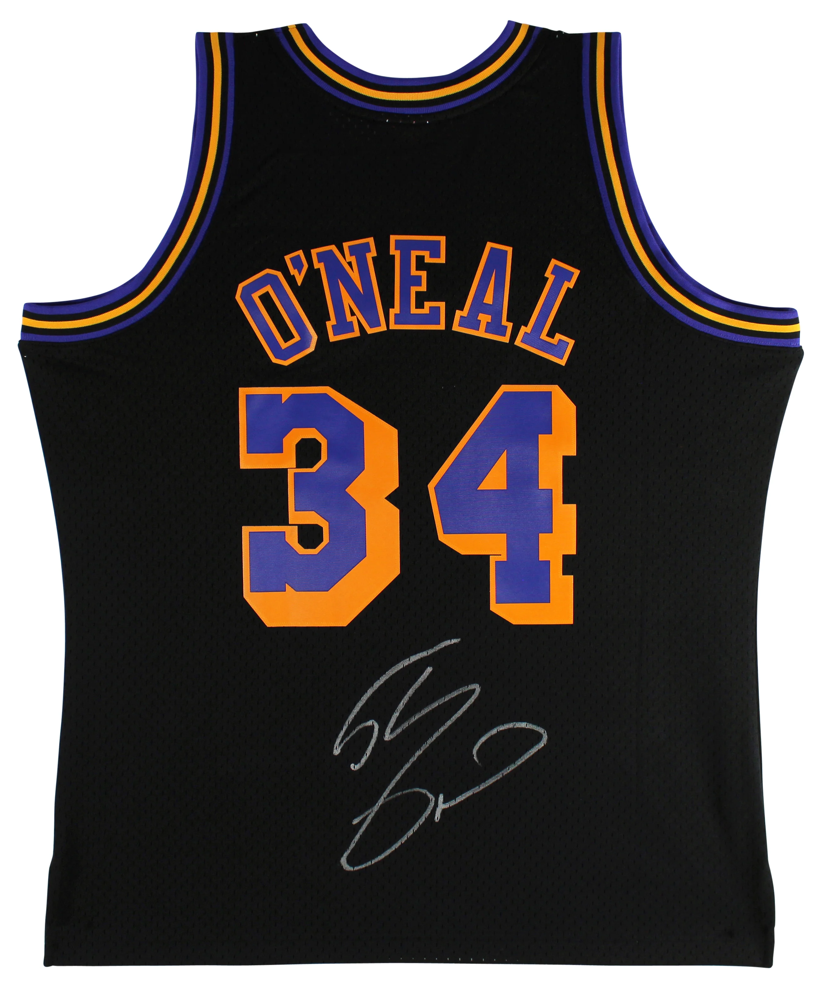 Lakers Shaquille O'Neal Signed Black Mitchell & Ness 1996-97 HWC Jersey BAS Wit - Image 2