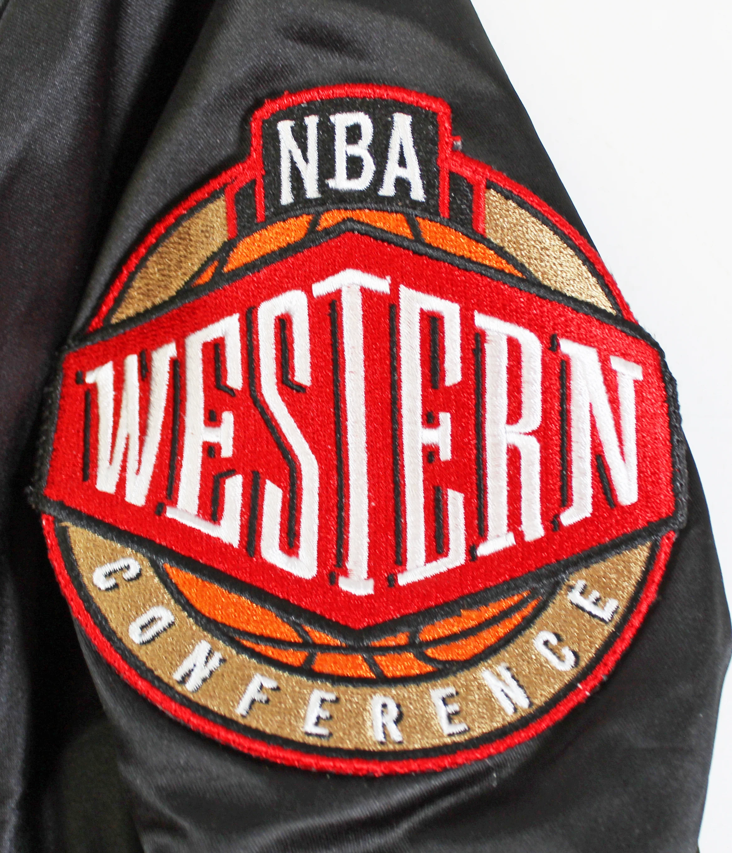 Lakers Shaquille O'Neal Signed Black NBA Champs M&N Bomber Jacket BAS Witnessed - Image 5