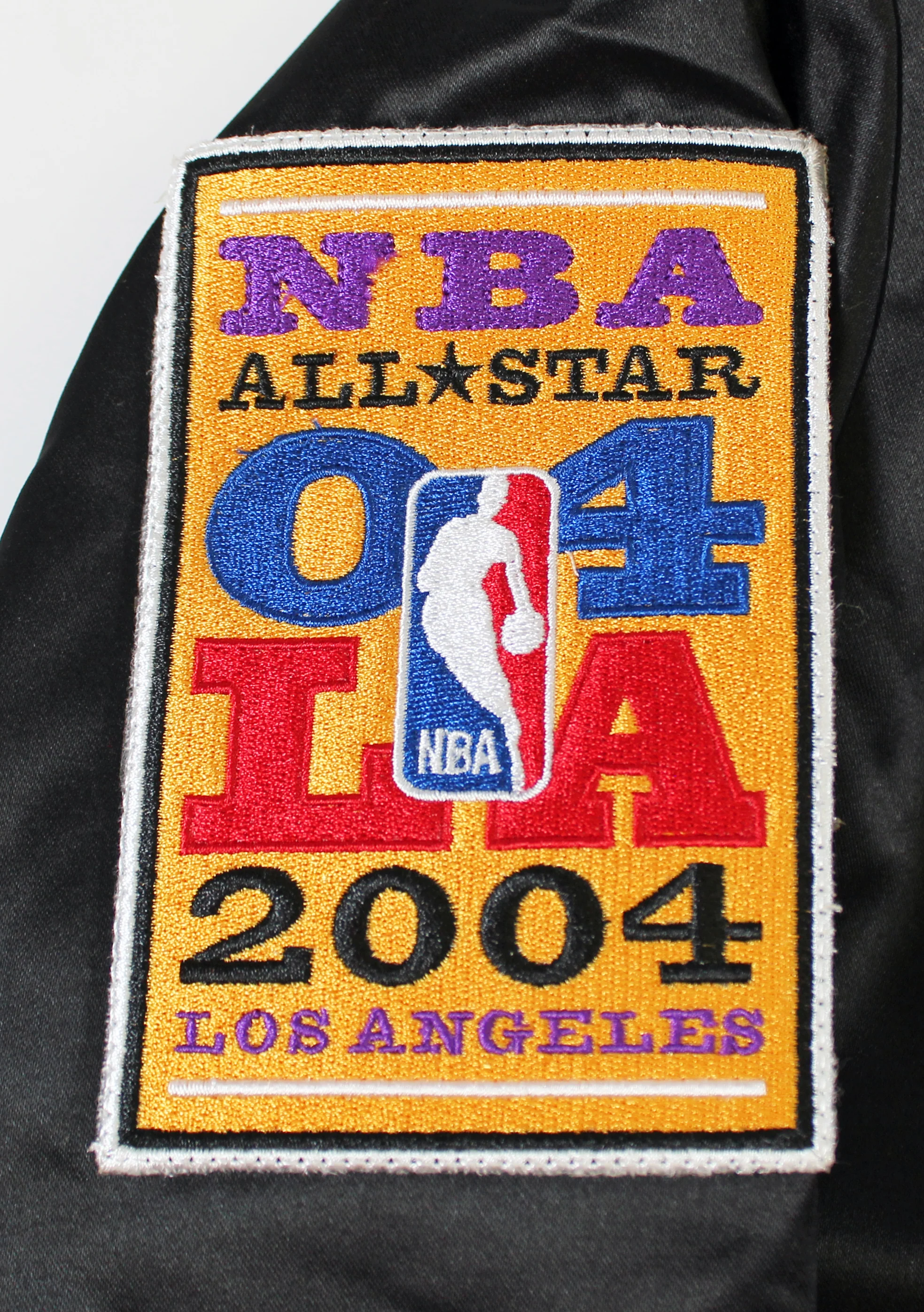 Lakers Shaquille O'Neal Signed Black NBA Champs M&N Bomber Jacket BAS Witnessed - Image 8