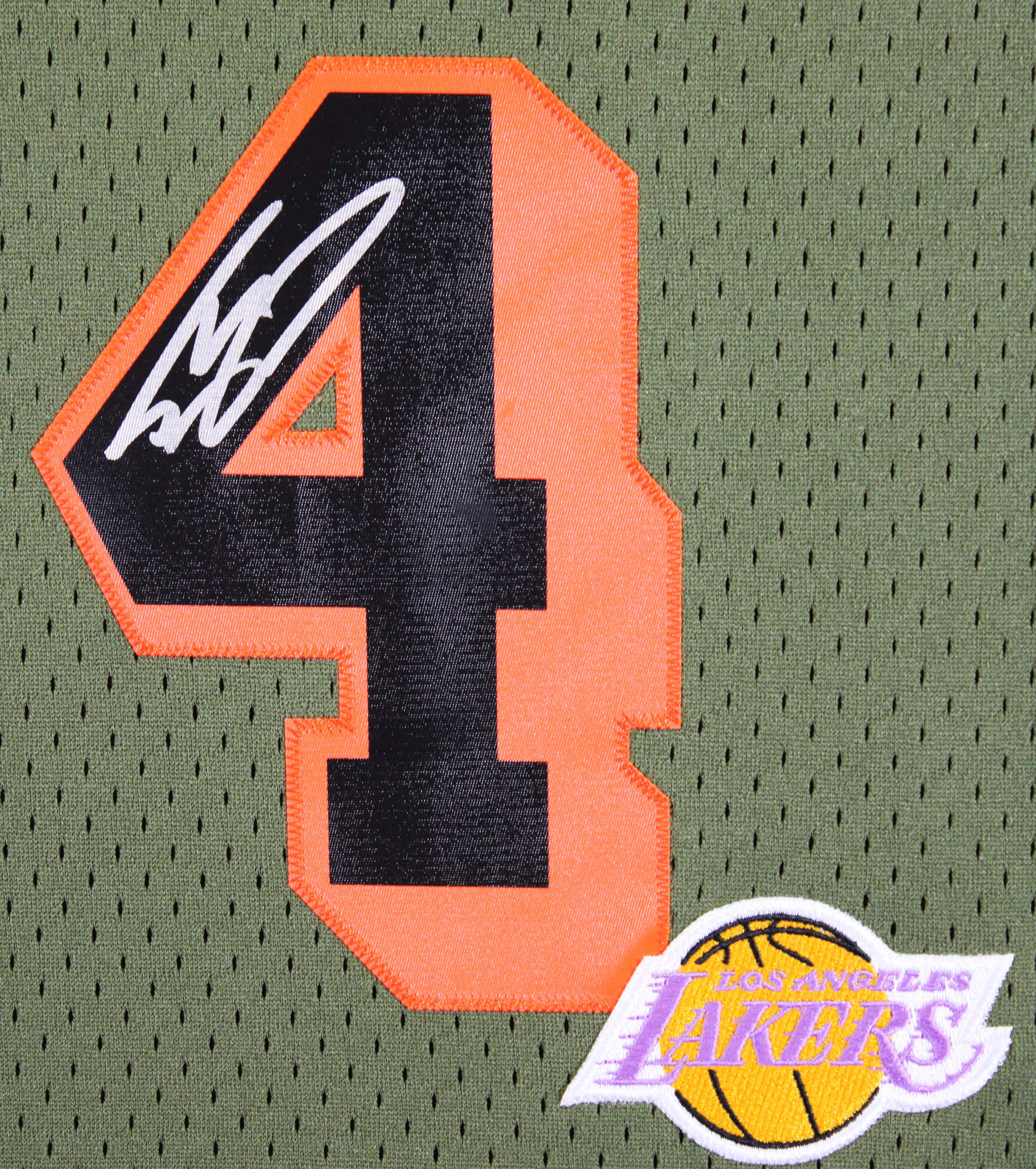 Lakers Shaquille O'Neal Signed Green M&N 1996-97 HWC Swingman Jersey BAS Witness - Image 4