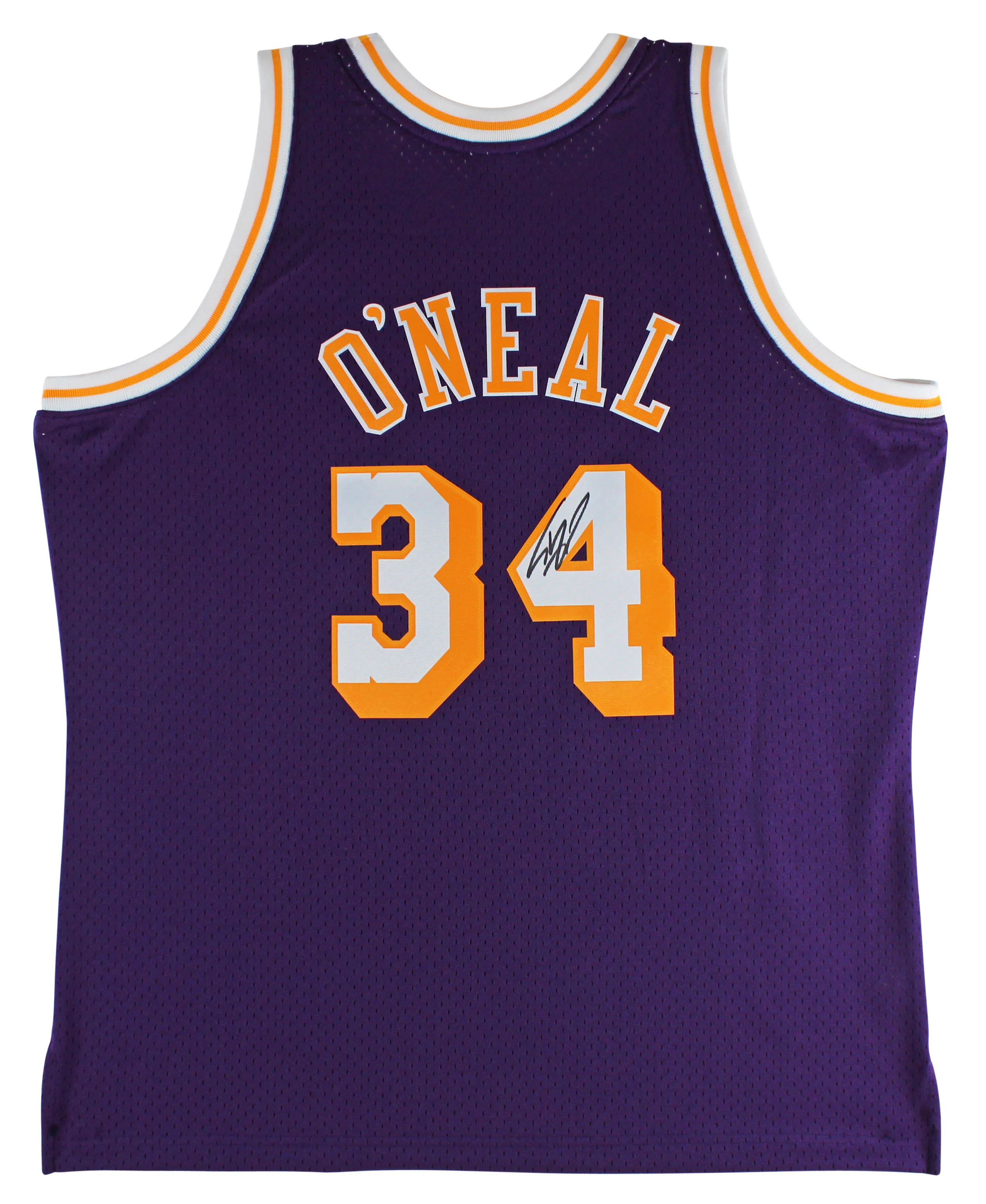 Lakers Shaquille O'Neal Signed Purple Mitchell & Ness 1996-97 HWC Jersey BAS Wit - Image 2