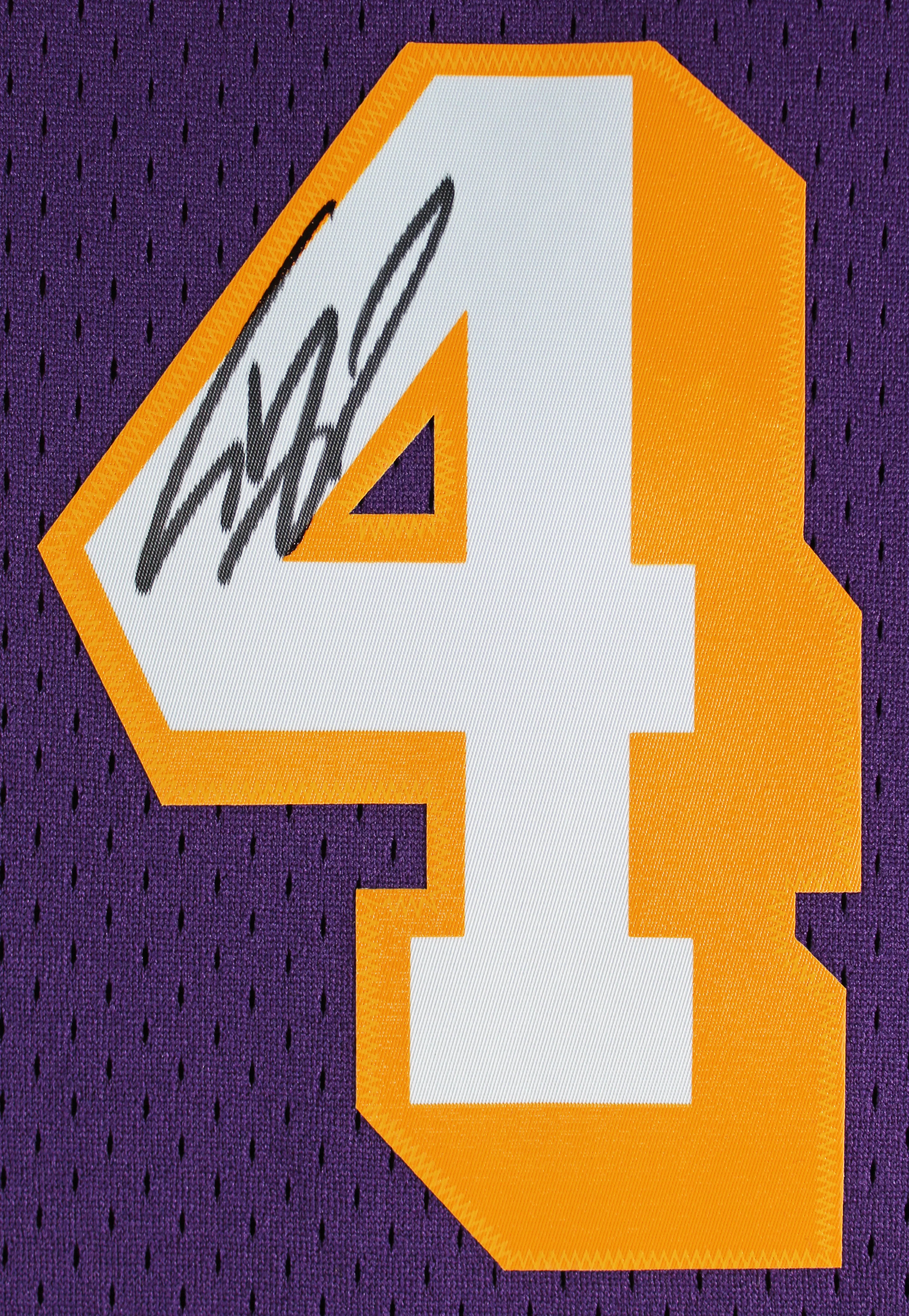 Lakers Shaquille O'Neal Signed Purple Mitchell & Ness 1996-97 HWC Jersey BAS Wit - Image 3