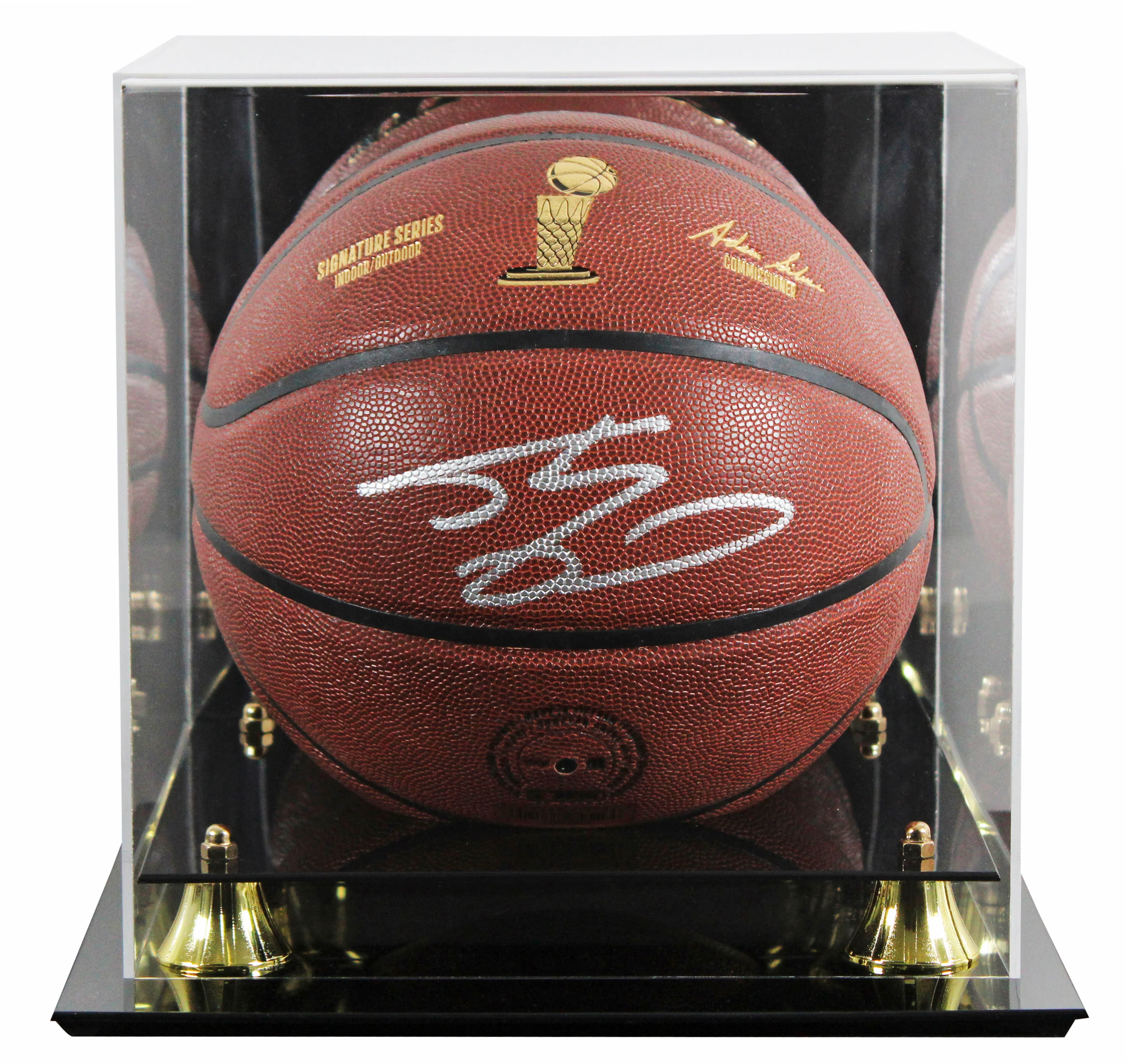 Lakers Shaquille O'Neal Signed Wilson Trophy Series Basketball W/ Case BAS Wit