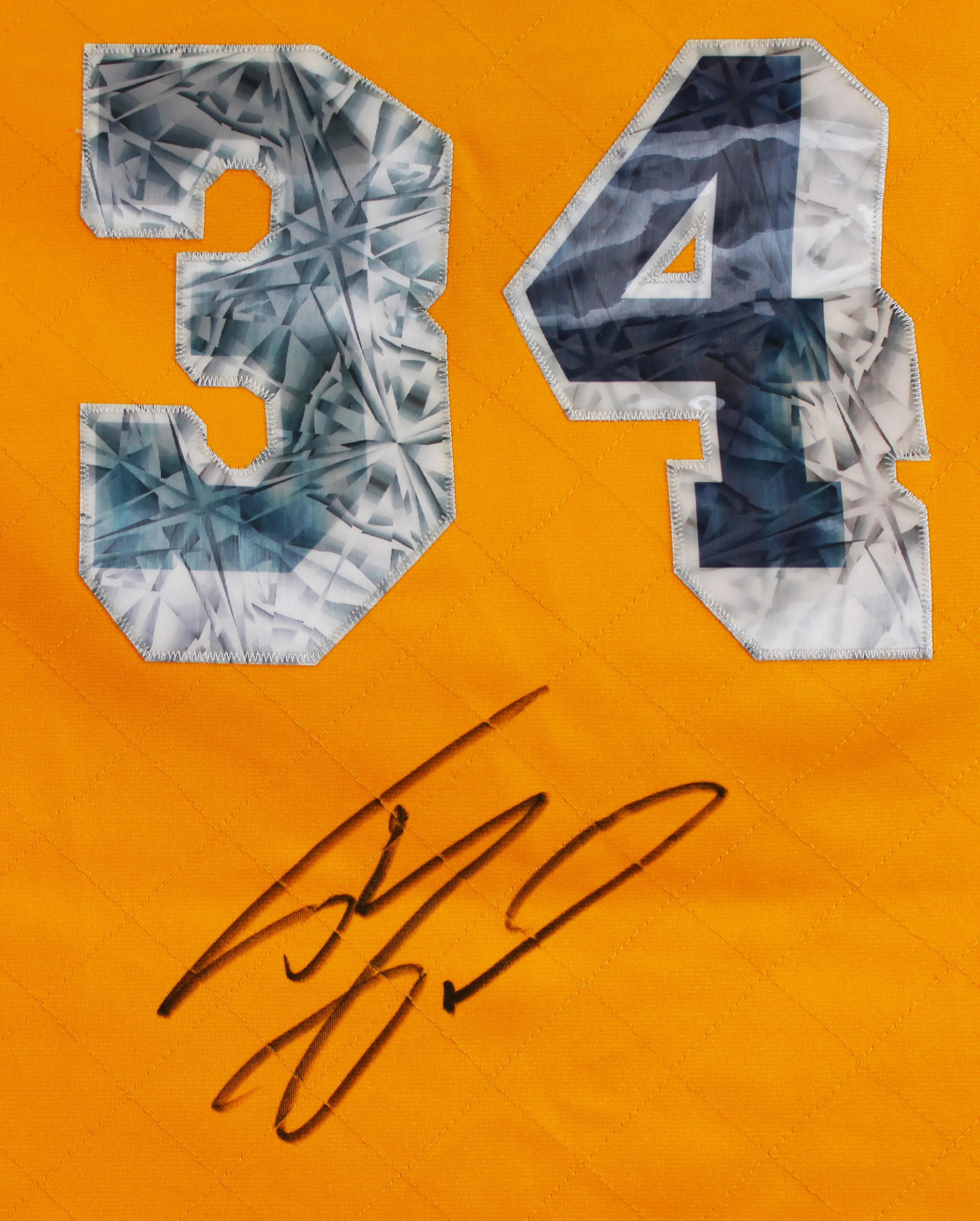 Lakers Shaquille O'Neal Signed Yellow 75th Anniv. M&N TB HWC Swingman Jersey BAS - Image 4