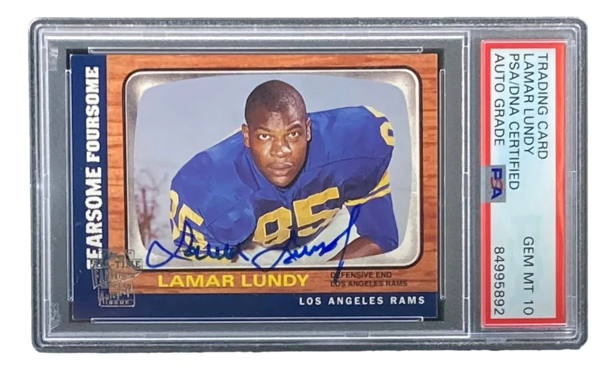 Lamar Lundy Signed LA Rams 2004 Topps #LL Trading Card PSA/DNA Gem MT 10 - Image 3