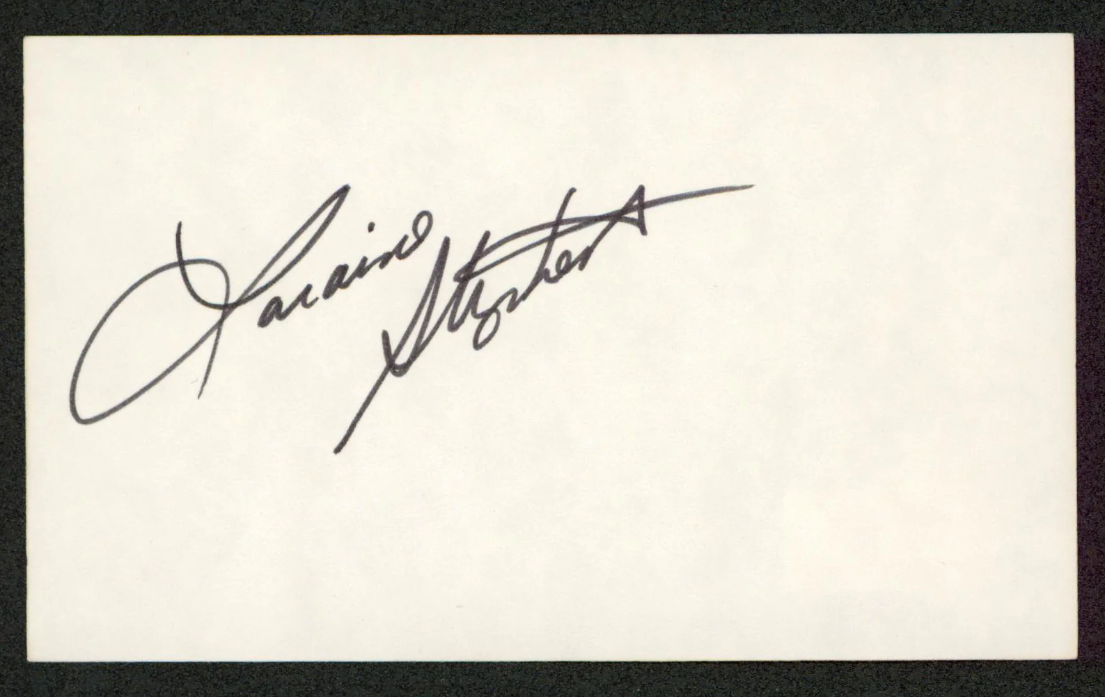 Laraine Stephens Police Woman Authentic Signed 3x5 Index Card BAS #BW70020 - Image 2
