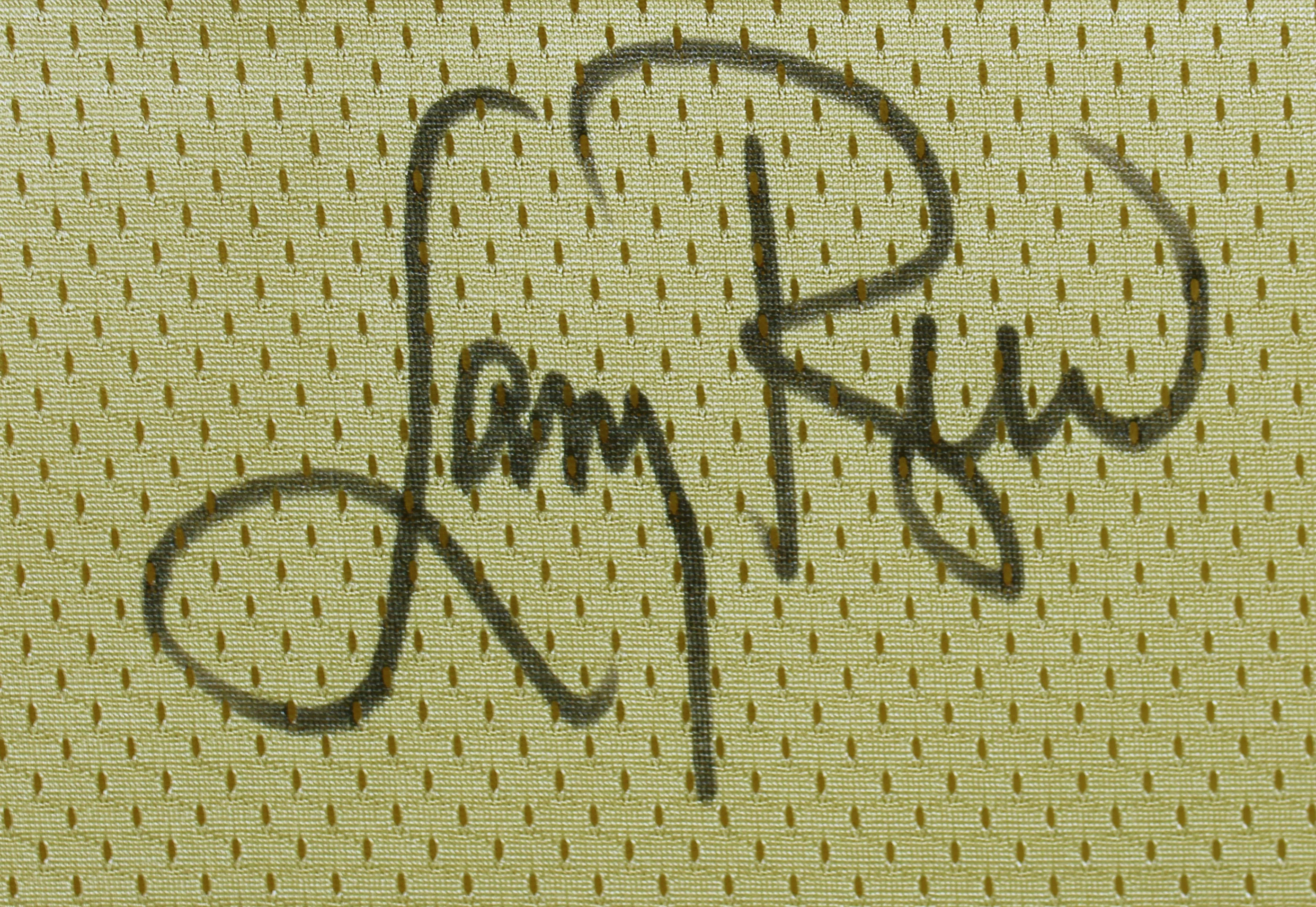Larry Bird Authentic Signed 1985 Gold M&N HWC Swingman Jersey BAS Witnessed - Image 3