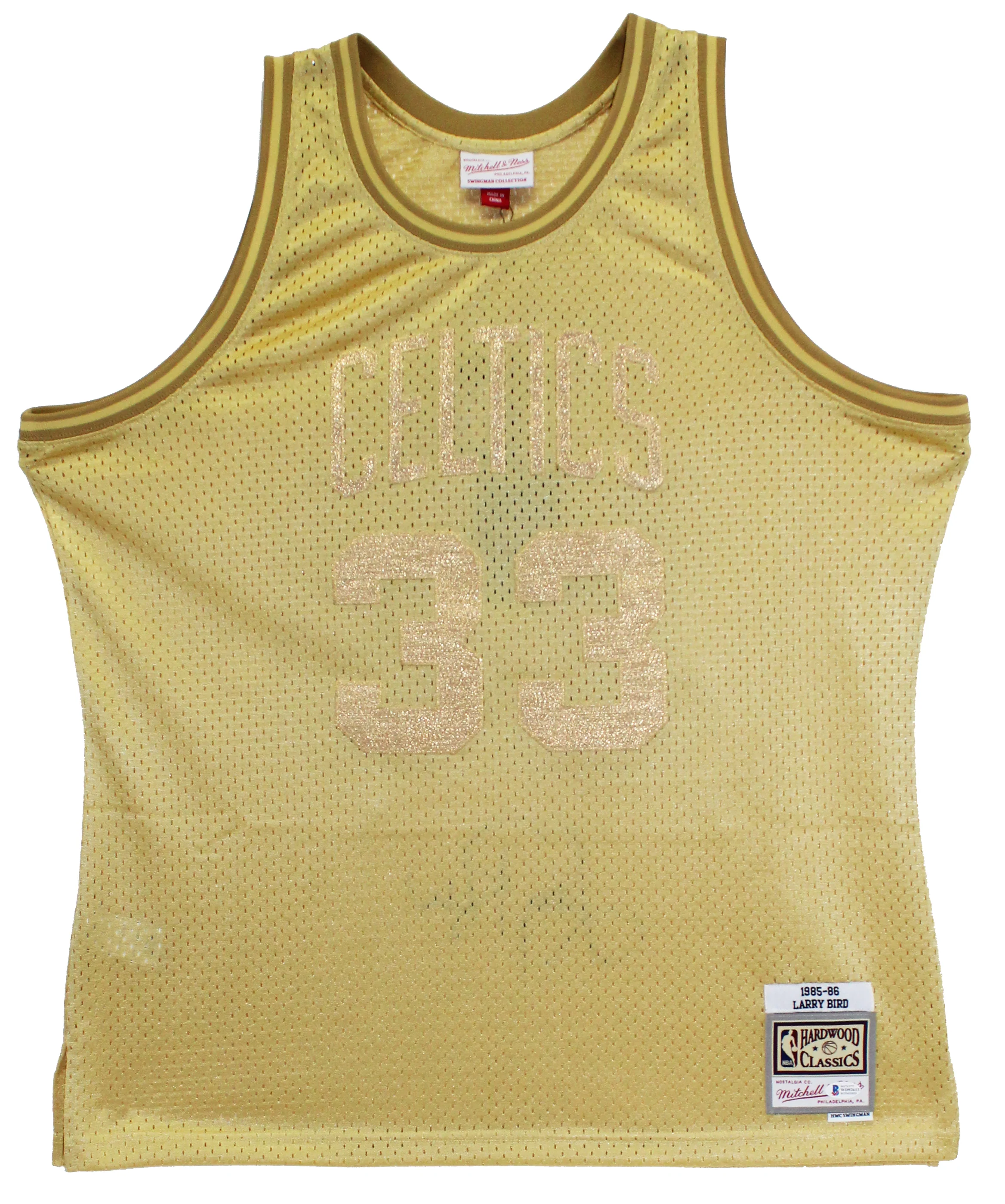 Larry Bird Authentic Signed 1985 Gold M&N HWC Swingman Jersey BAS Witnessed - Image 4
