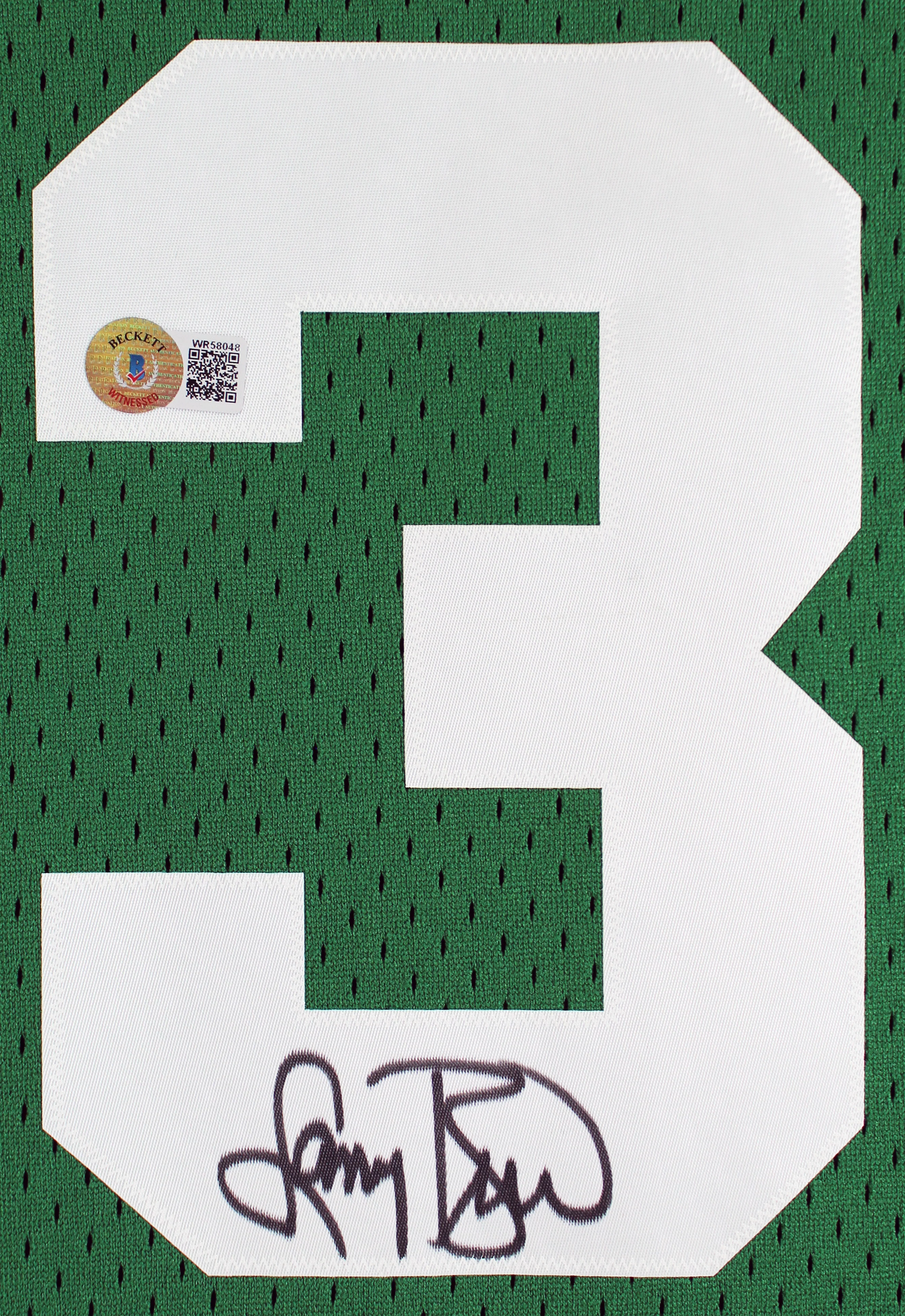 Larry Bird Authentic Signed 1985 Green M&N HWC Swingman Framed Jersey BAS Wit - Image 3