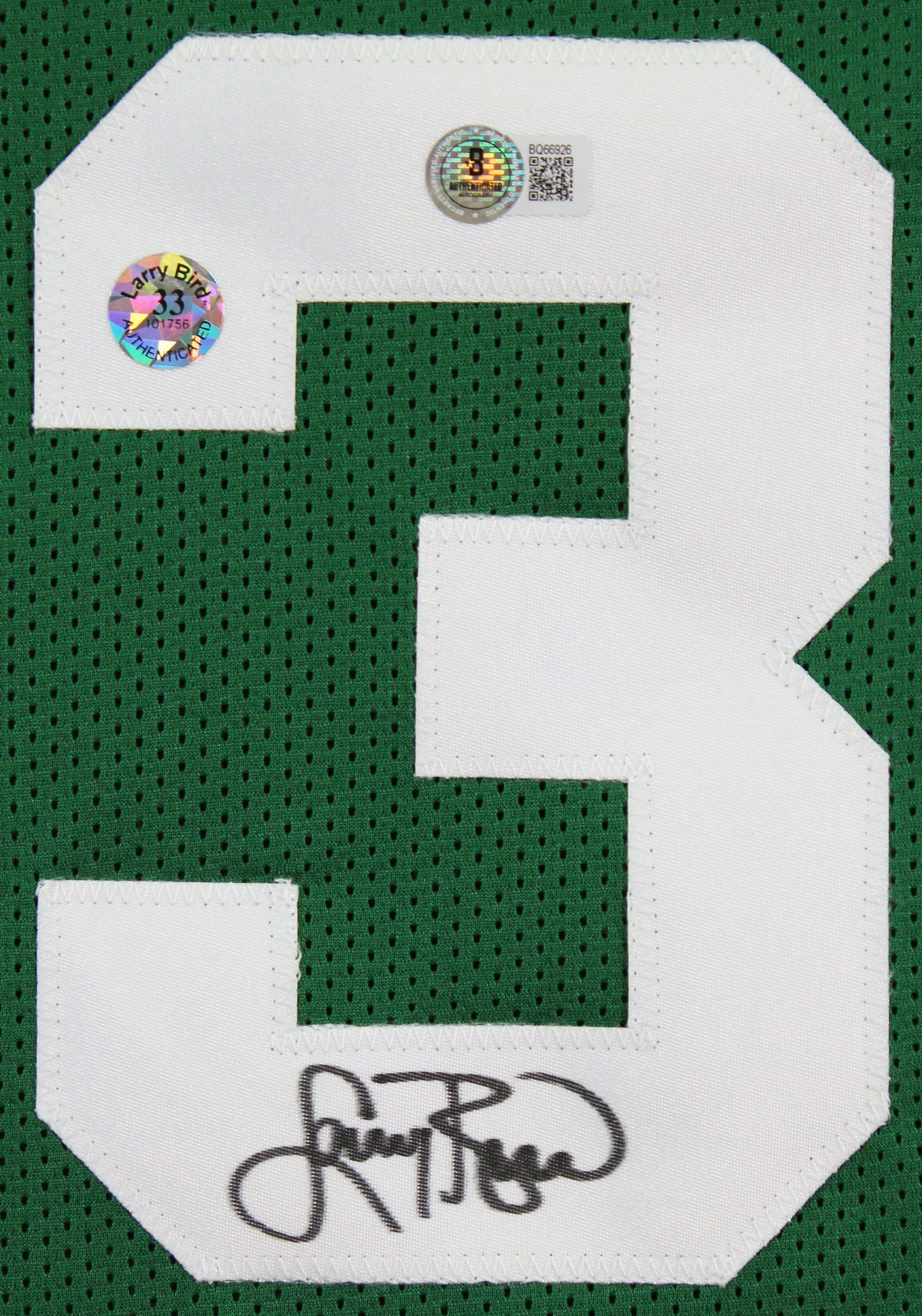 Larry Bird Authentic Signed Green Pro Style Framed Jersey Autographed BAS - Image 3