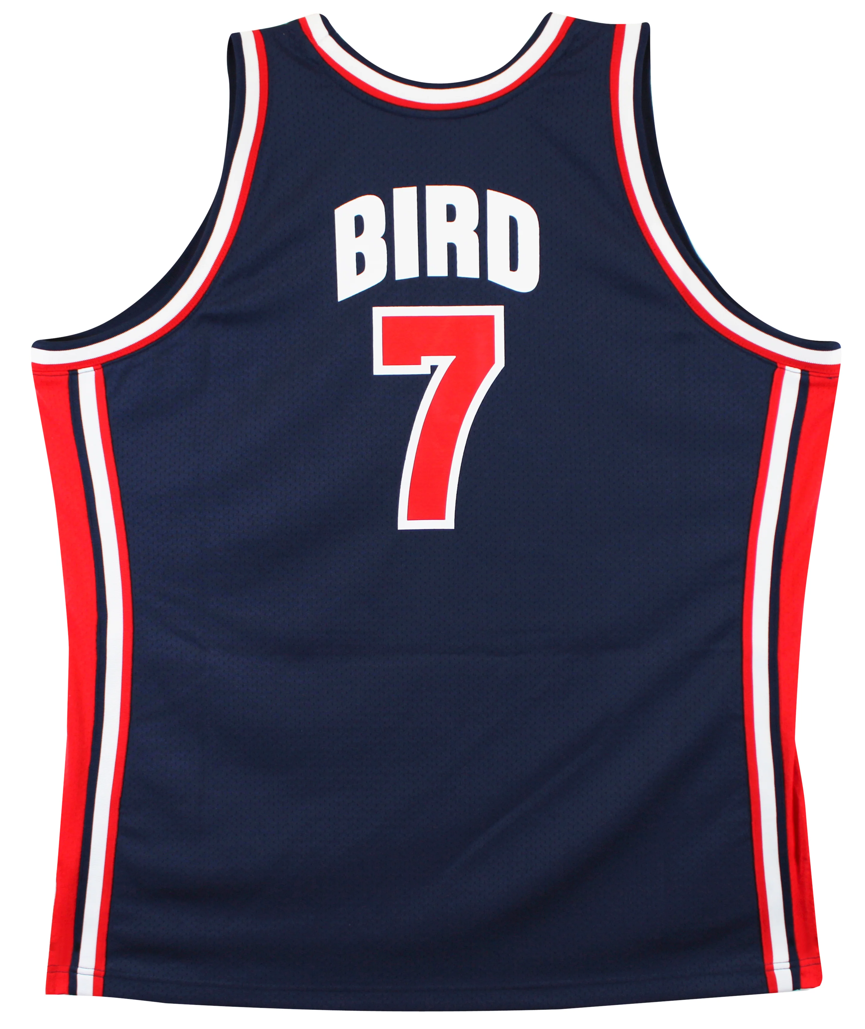 Larry Bird Authentic Signed Team USA Navy Blue M&N Authentic Jersey BAS - Image 5
